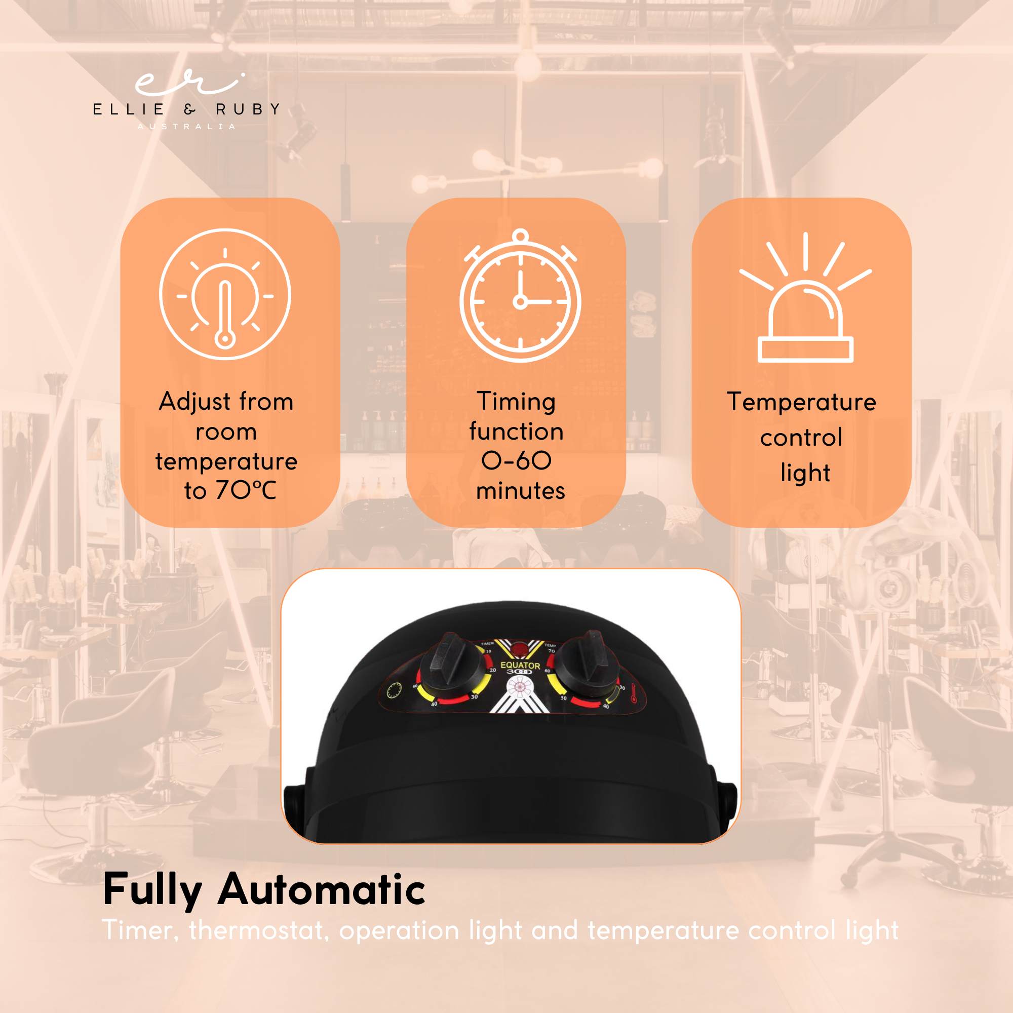 Ellie & Ruby Free Standing Hair Dryer Hood Bonnet Adjustable Salon Hairdryer 6