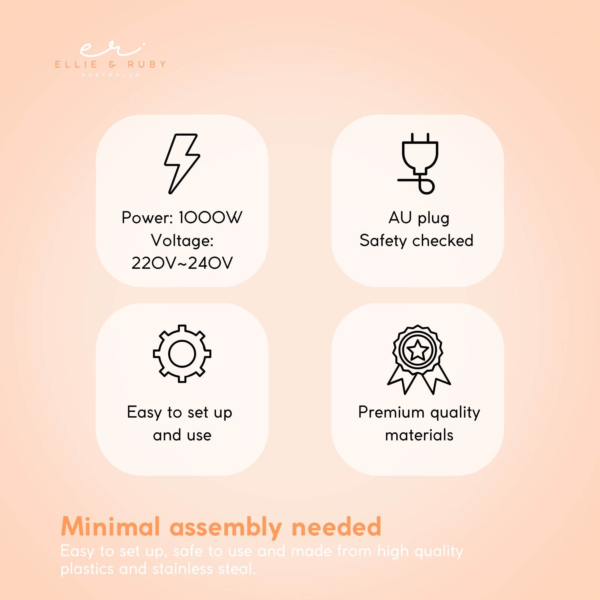 Ellie & Ruby Free Standing Hair Dryer Hood Bonnet Adjustable Salon Hairdryer 7