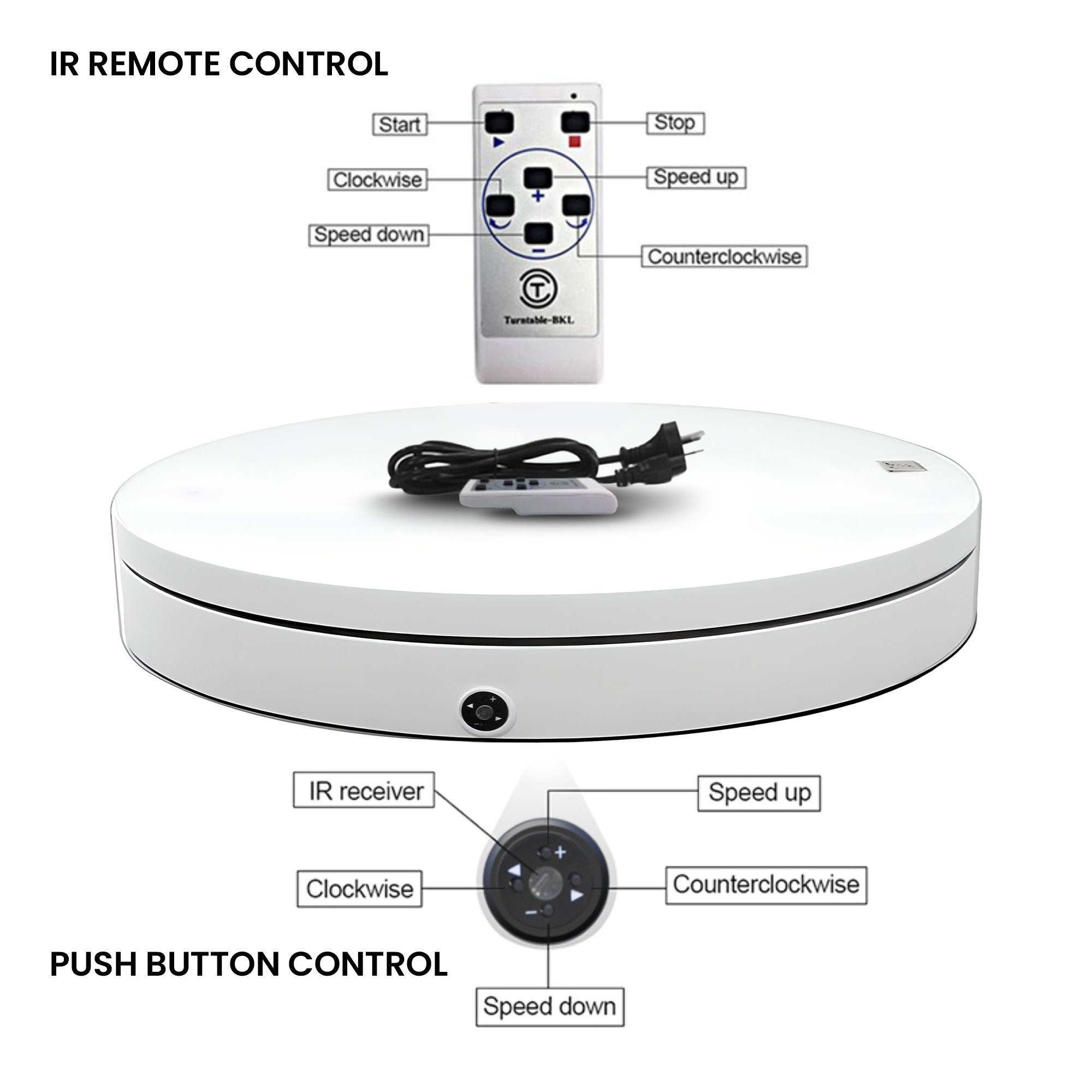 Christabelle 80cm 200kg Commercial Electric Display Turntable Motorised White 7
