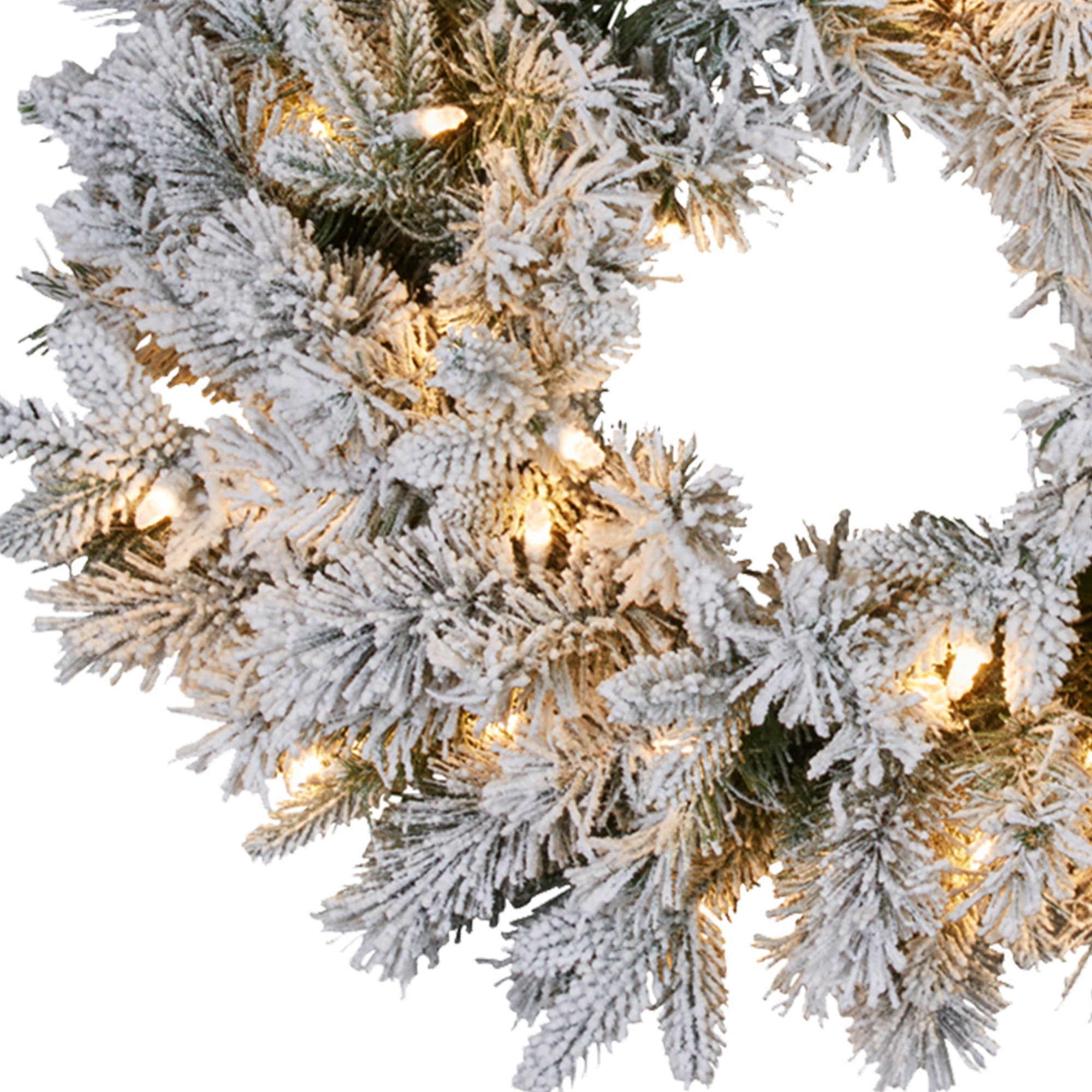 Christabelle 61cm Snowy Atica Pre-Lit Warm White LED Snowy Finish Christmas Wreath 5
