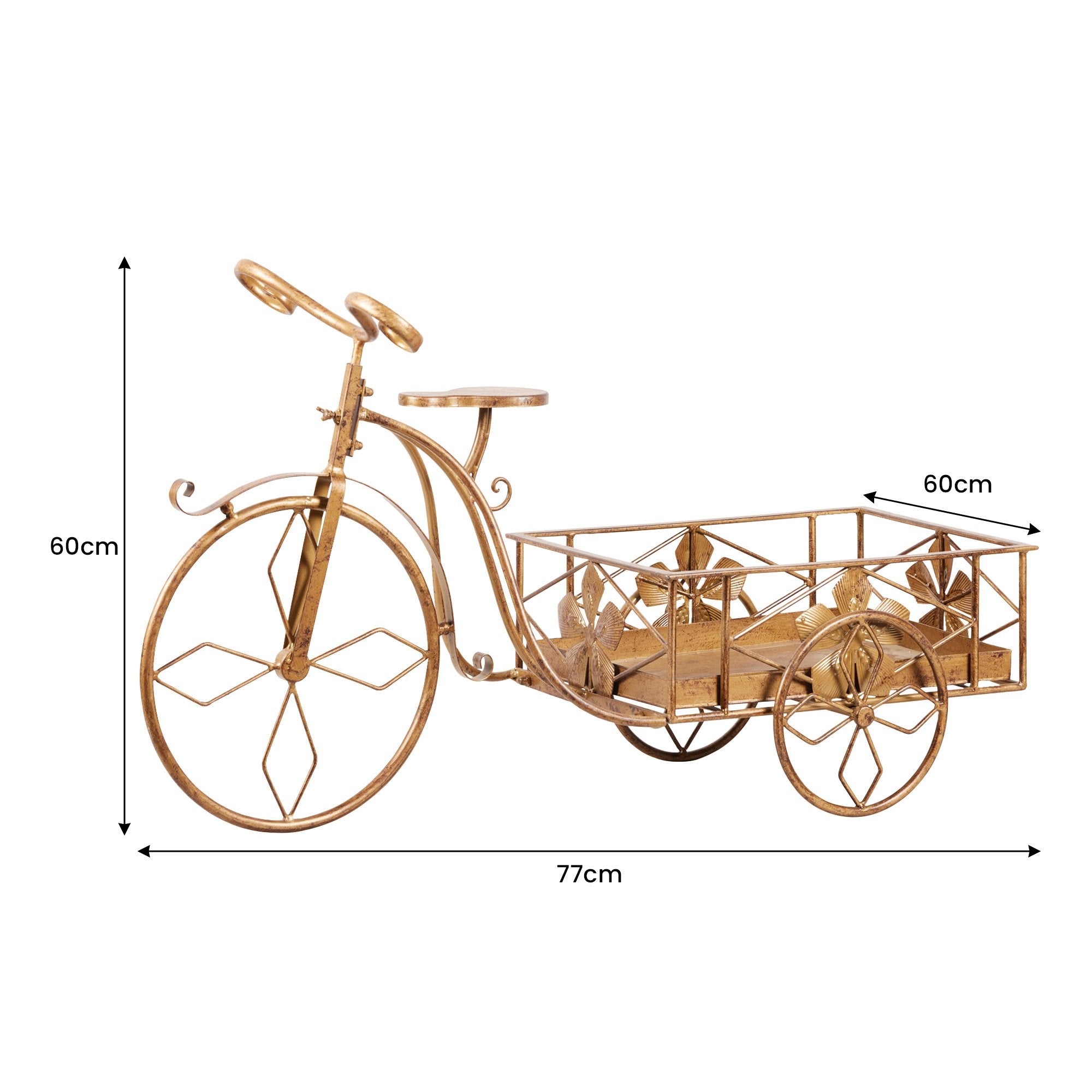 Christabelle Antique Gold Metal Art Iron Wrought Material Bicycle Display Christmas Decor 4