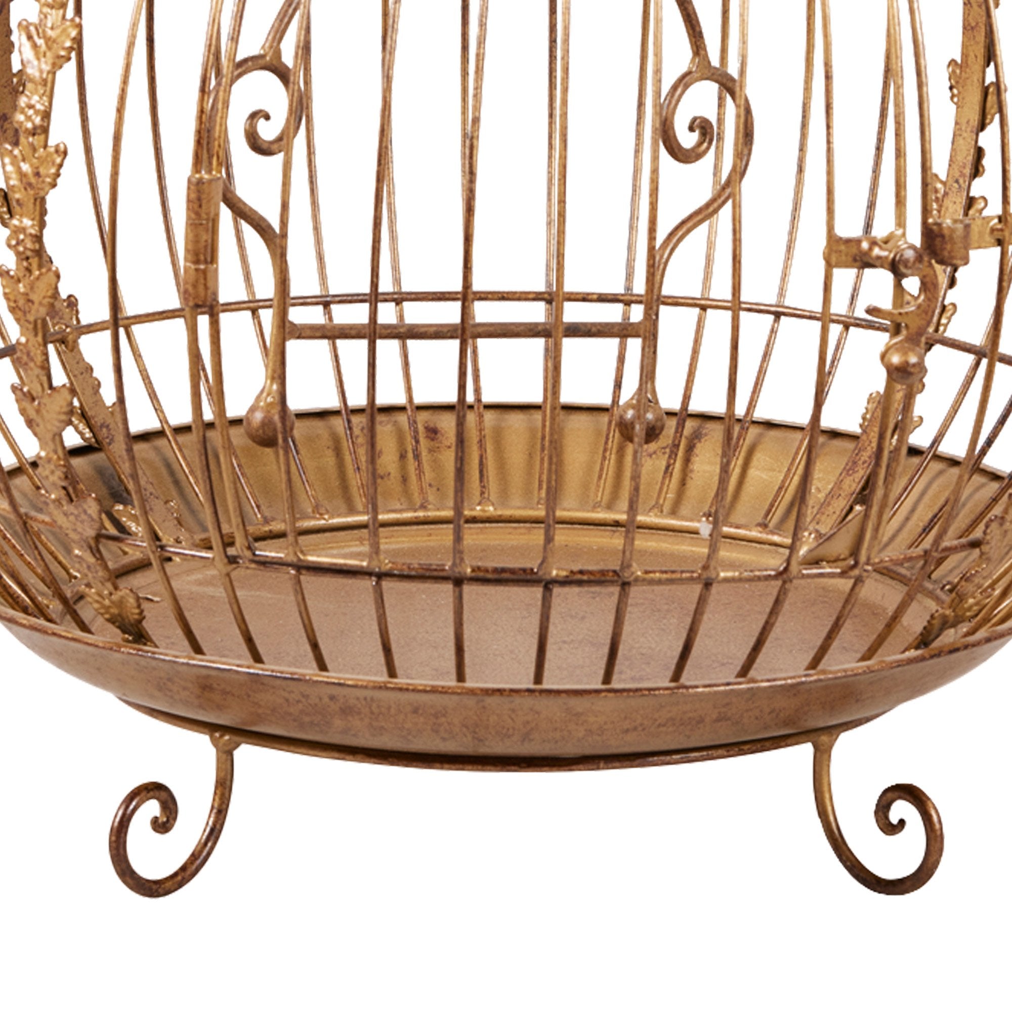 Christabelle Antique Gold Metal Art Iron Wrought Material Bird Cage Display Christmas Decor 3