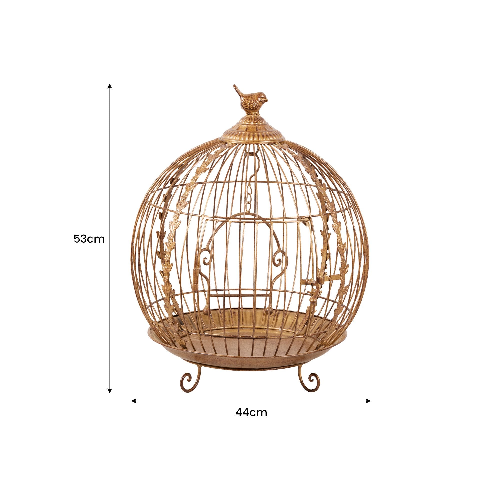 Christabelle Antique Gold Metal Art Iron Wrought Material Bird Cage Display Christmas Decor 4