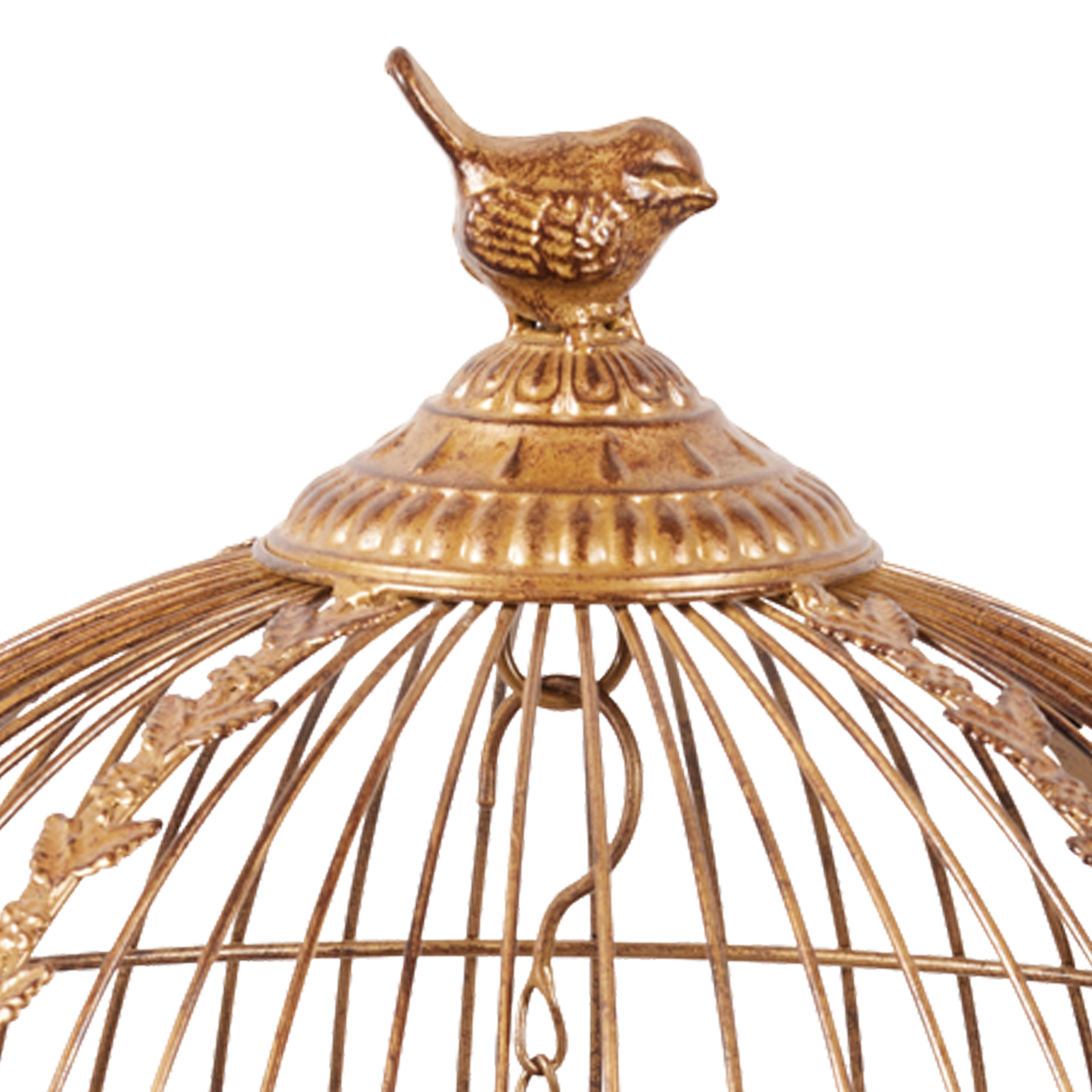 Christabelle Antique Gold Metal Art Iron Wrought Material Bird Cage Display Christmas Decor 5
