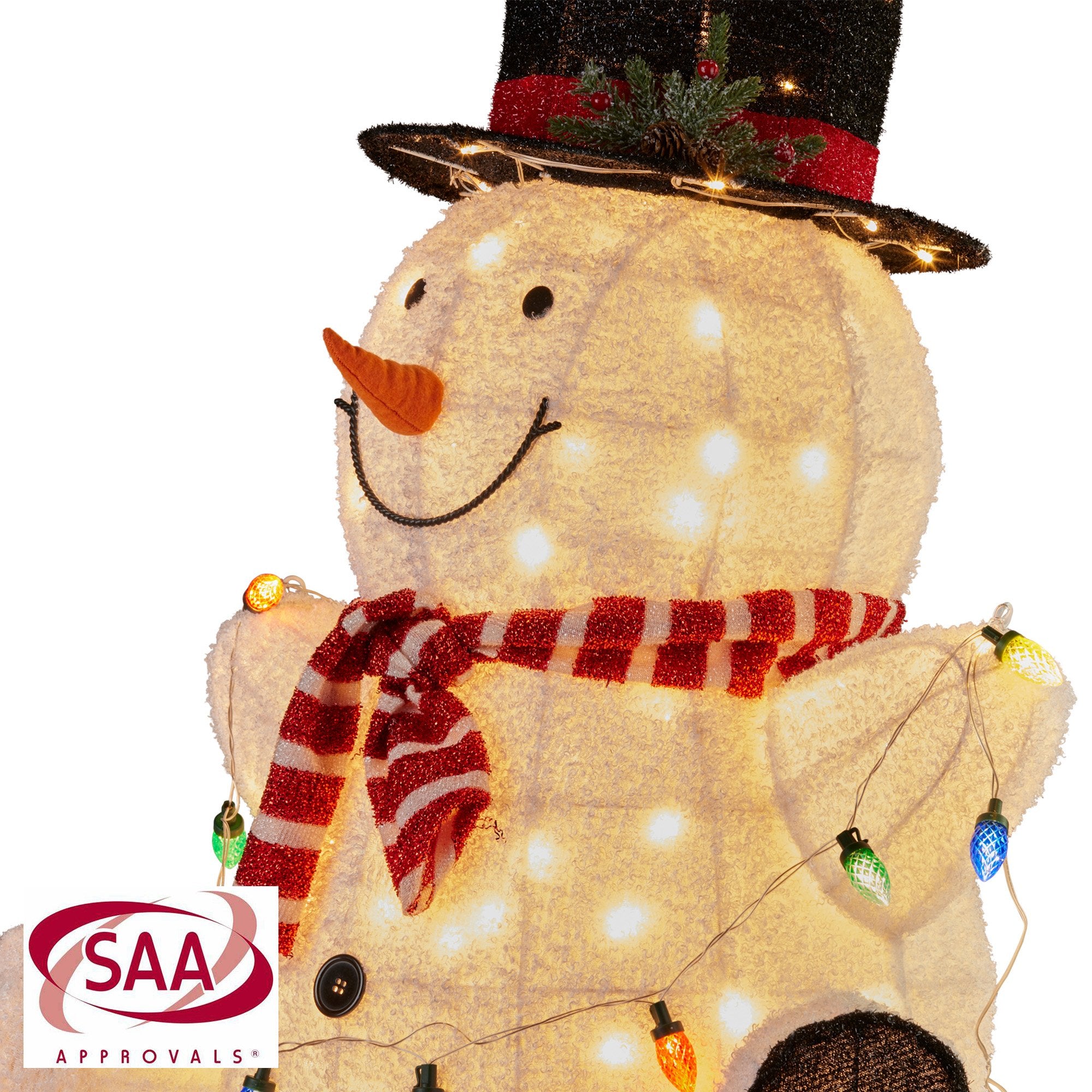 Christabelle 82cm Sitting Snowman Christmas Display with Lights 5