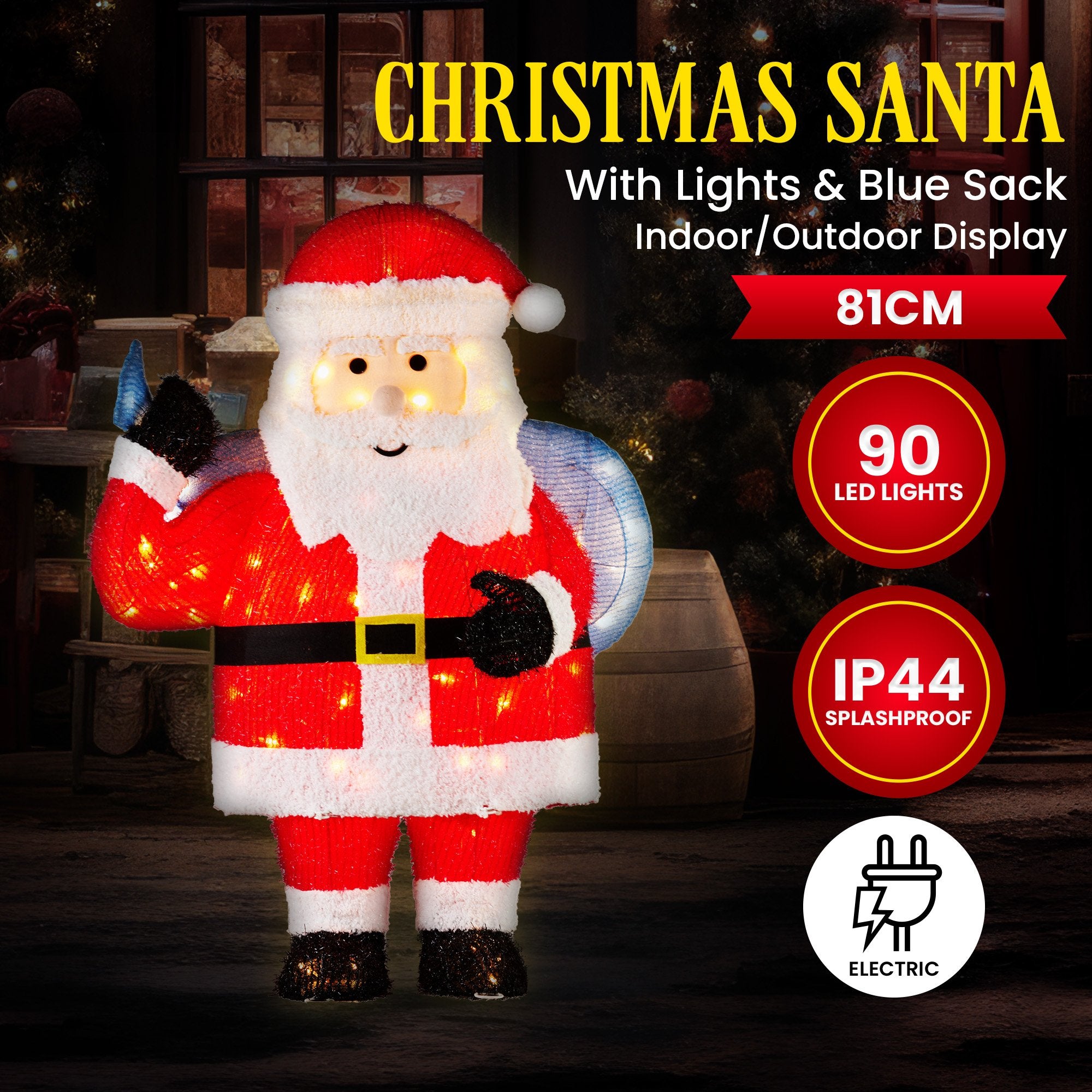 Christabelle 81cm Christmas Santa Display with Lights 3