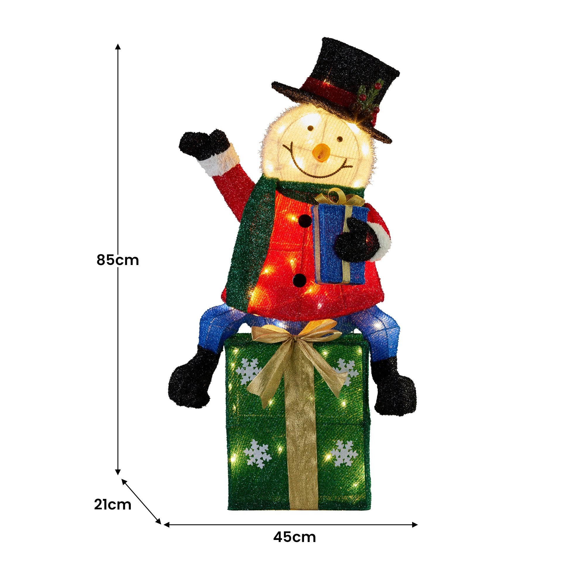Christabelle 85cm Christmas Snowman On Presents Display with Lights 4