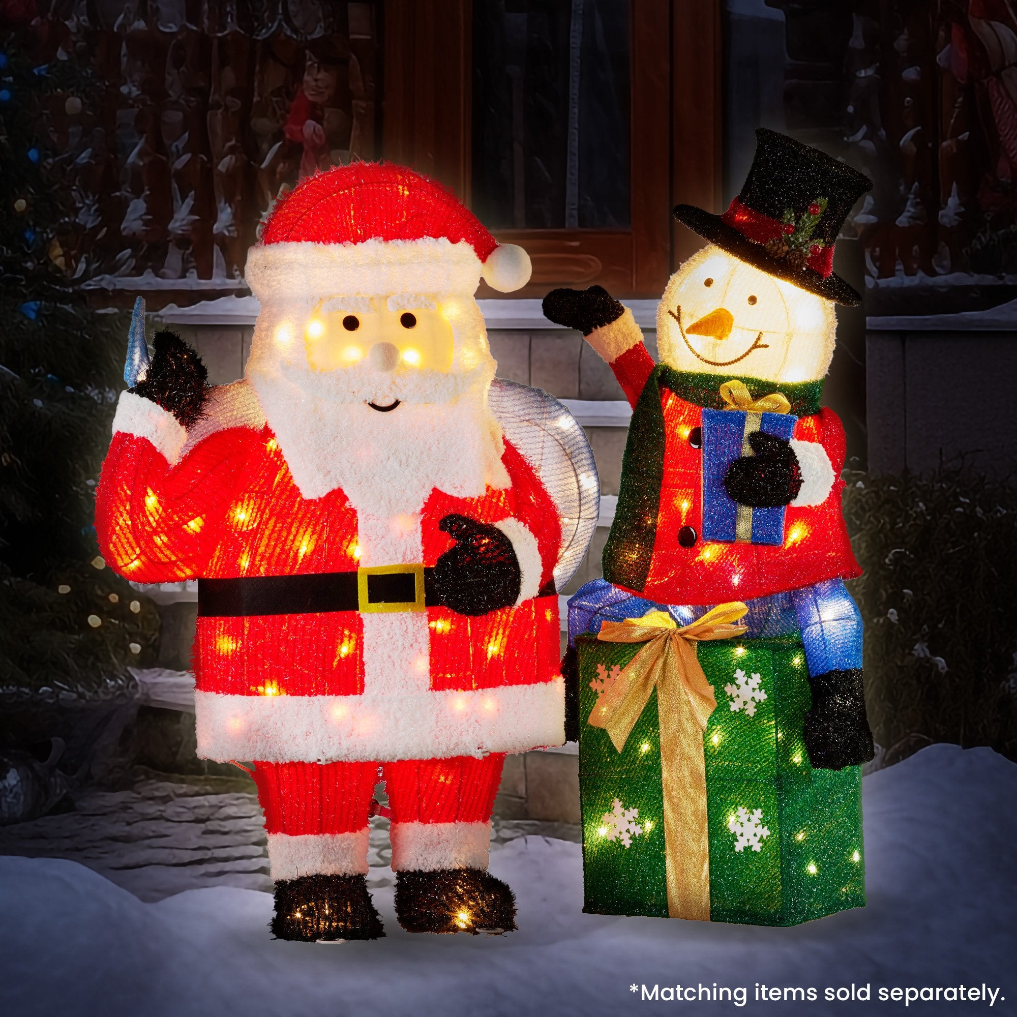 Christabelle 85cm Christmas Snowman On Presents Display with Lights 9
