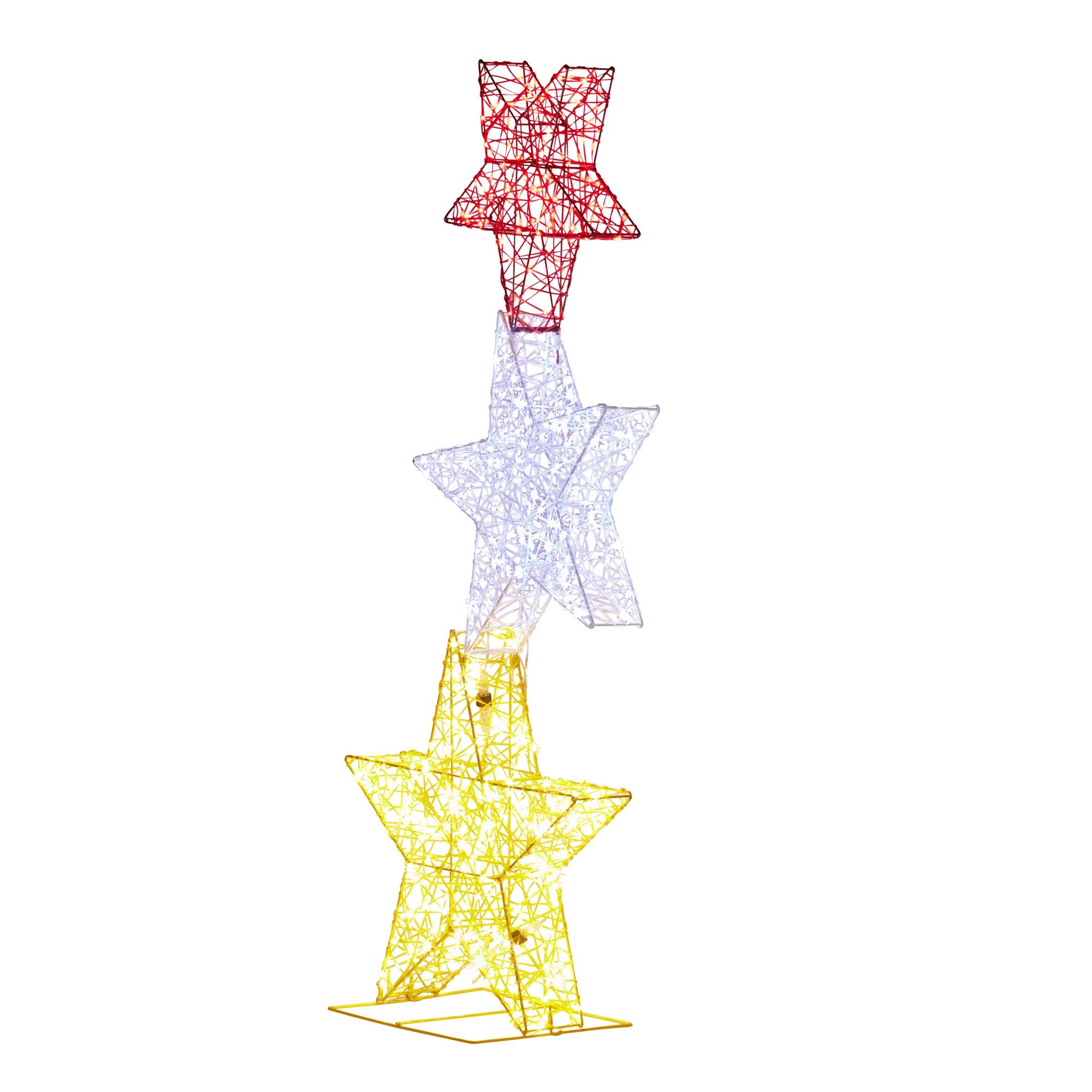 Christabelle 120cm Triple Star Christmas Display with Lights 7