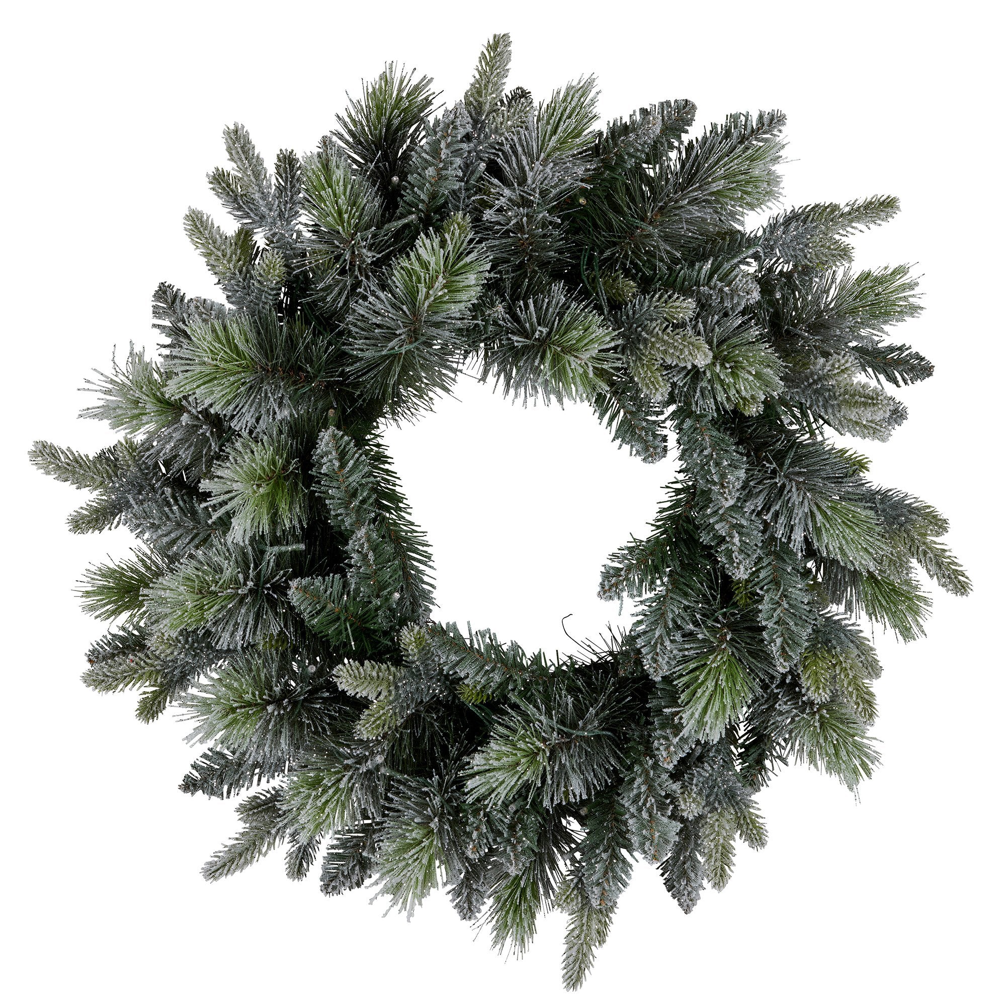 National Tree Company 61cm  Pre Lit Snowy Stamford Spruce Battery Operated Christmas Wreath w/LED Lights & Timer 5