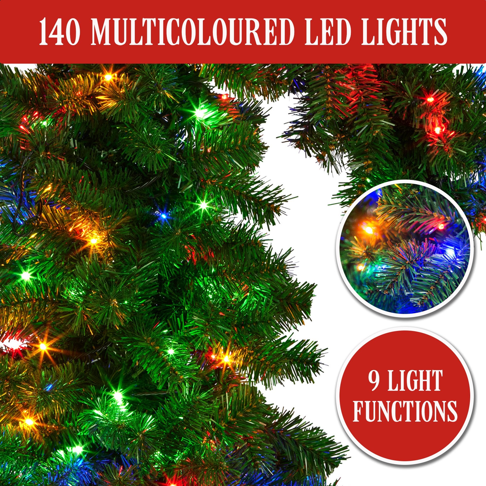 Christabelle Bad Santa 1.2m Curved Multicolour Pre-Lit Christmas Tree with 550 Tips 6