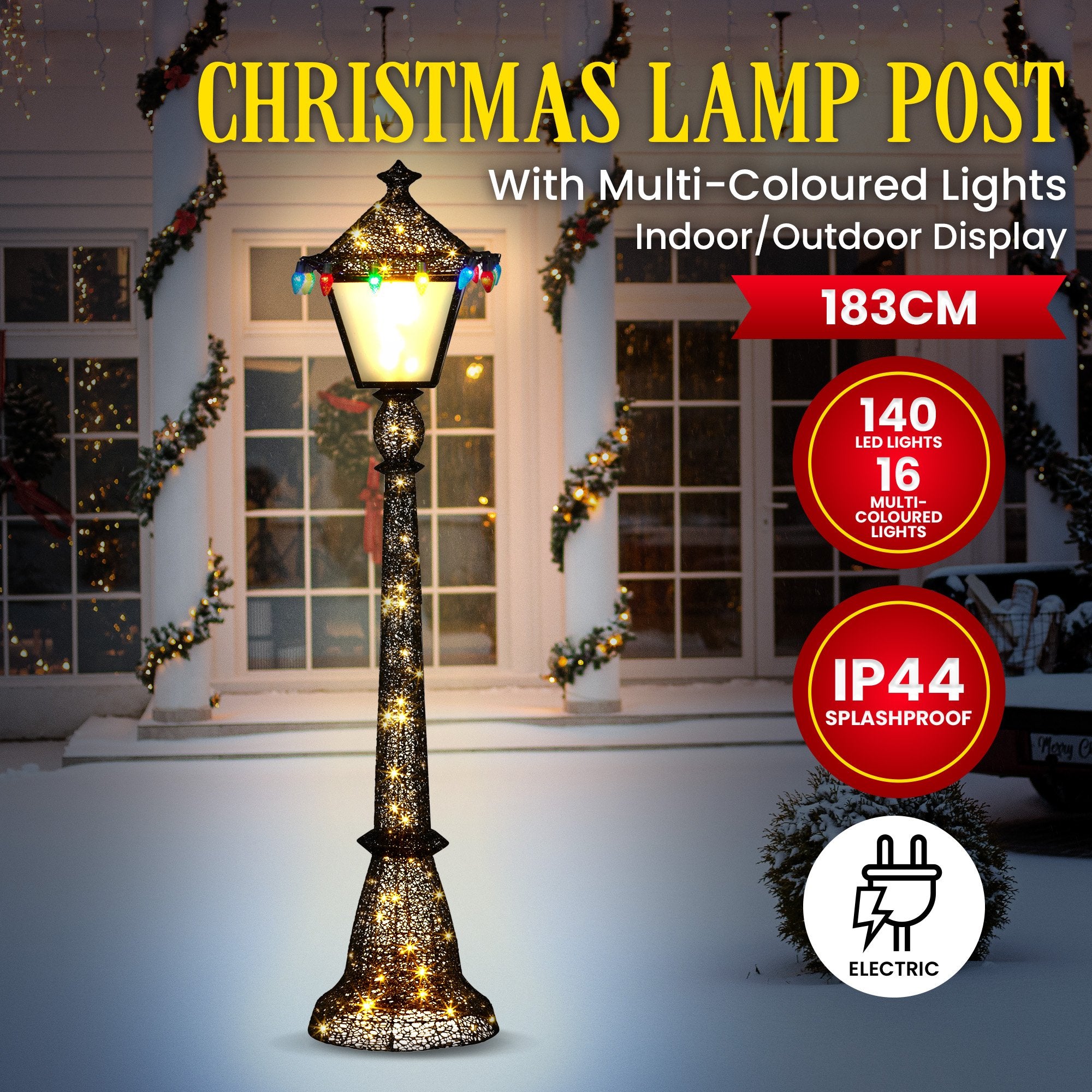 Christabelle Christmas Lamp Post Display 183cm With Lights 3