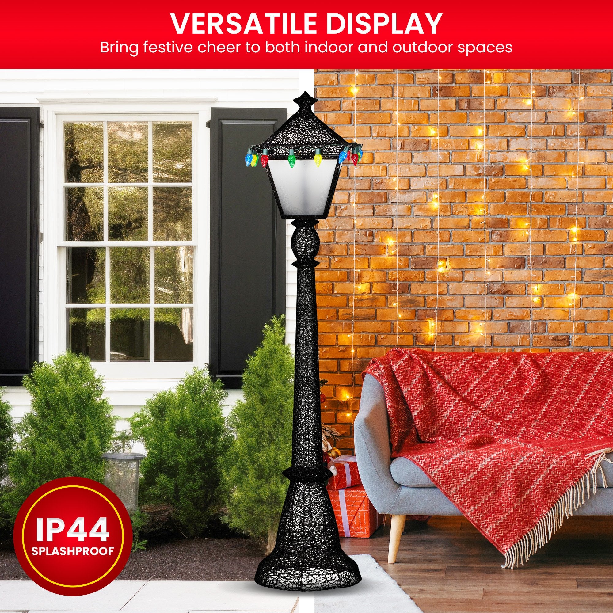 Christabelle Christmas Lamp Post Display 183cm With Lights 7