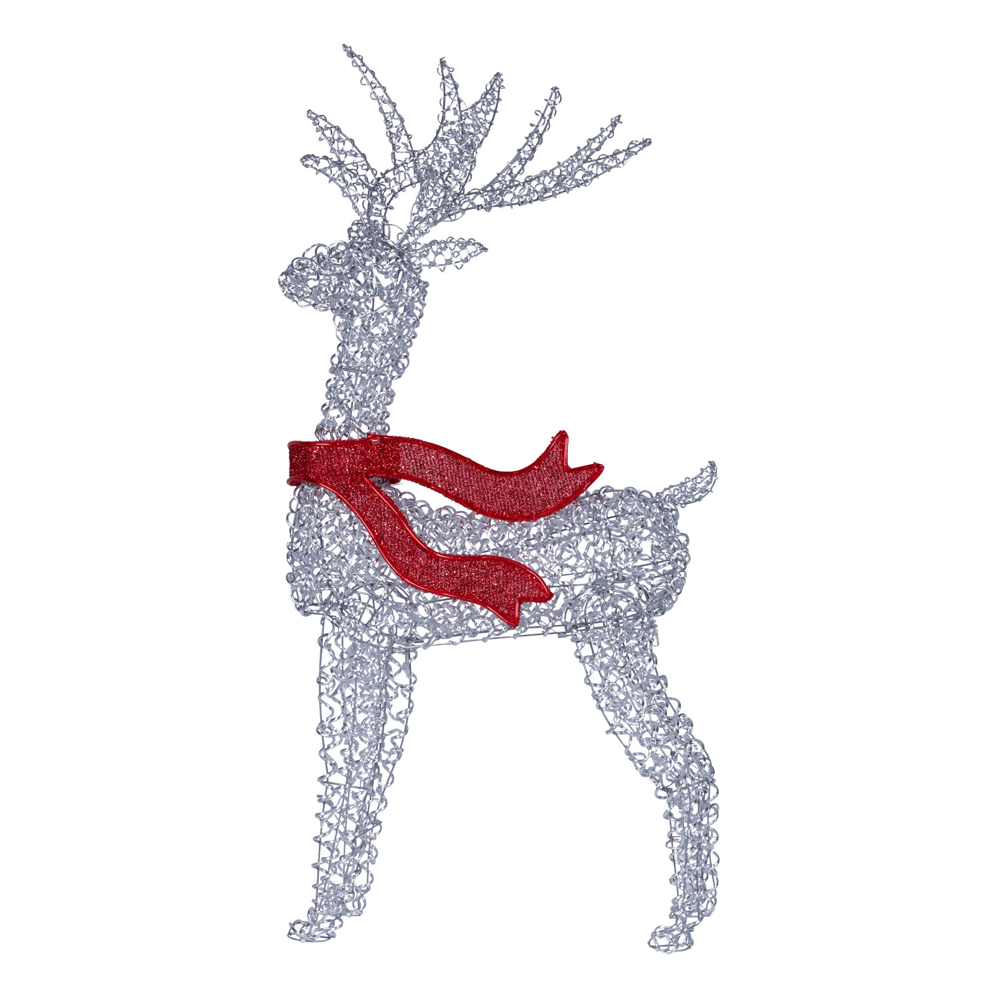 Christabelle Large 1.5m Christmas Reindeer Outdoor Indoor Light-Up Display Decoration Lawn Statue LED Lights Red Bow 5