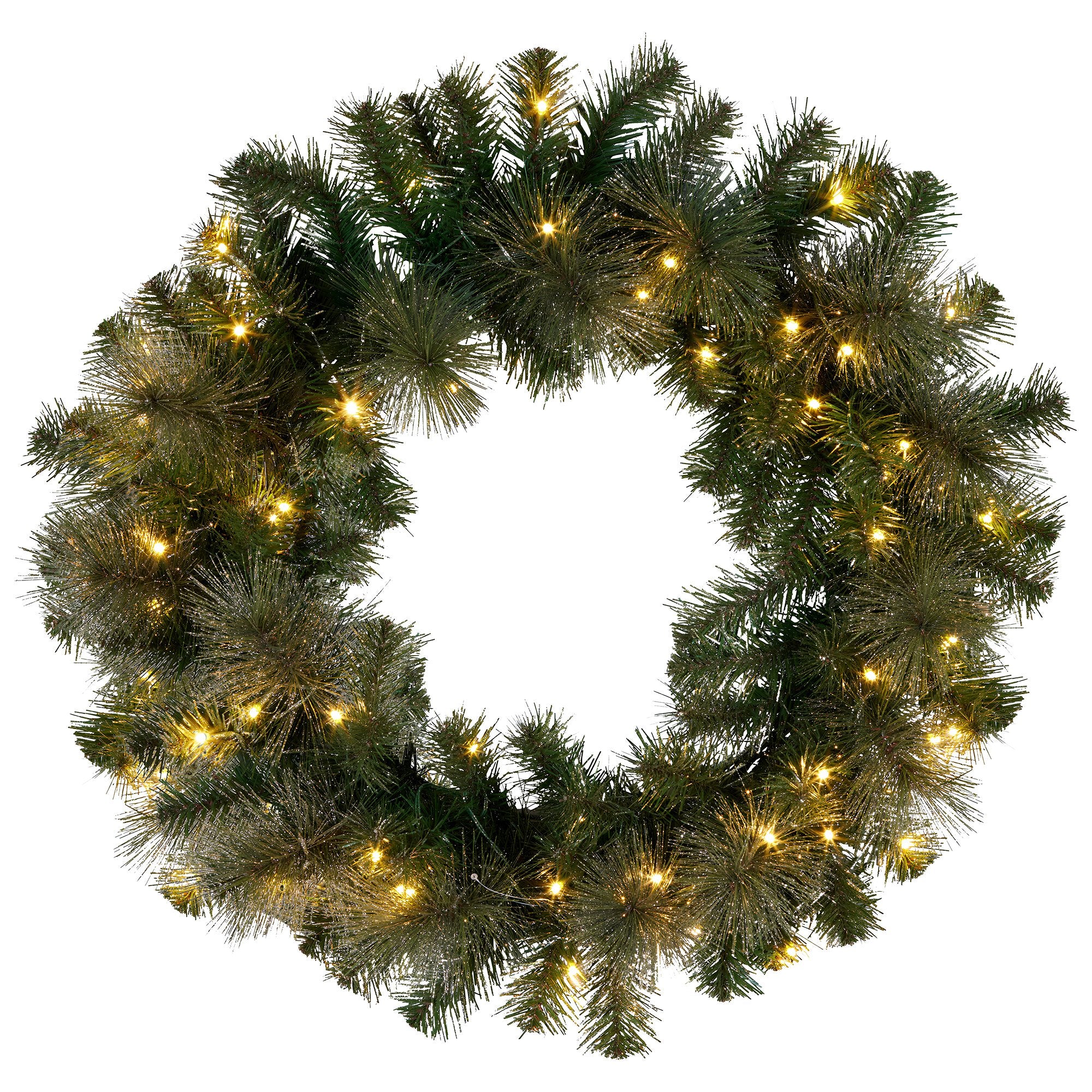 Christabelle 61cm Christmas Wreath with LED Lights Glittery Gold Pine re-Lit Front Door Decoration Ornament 4