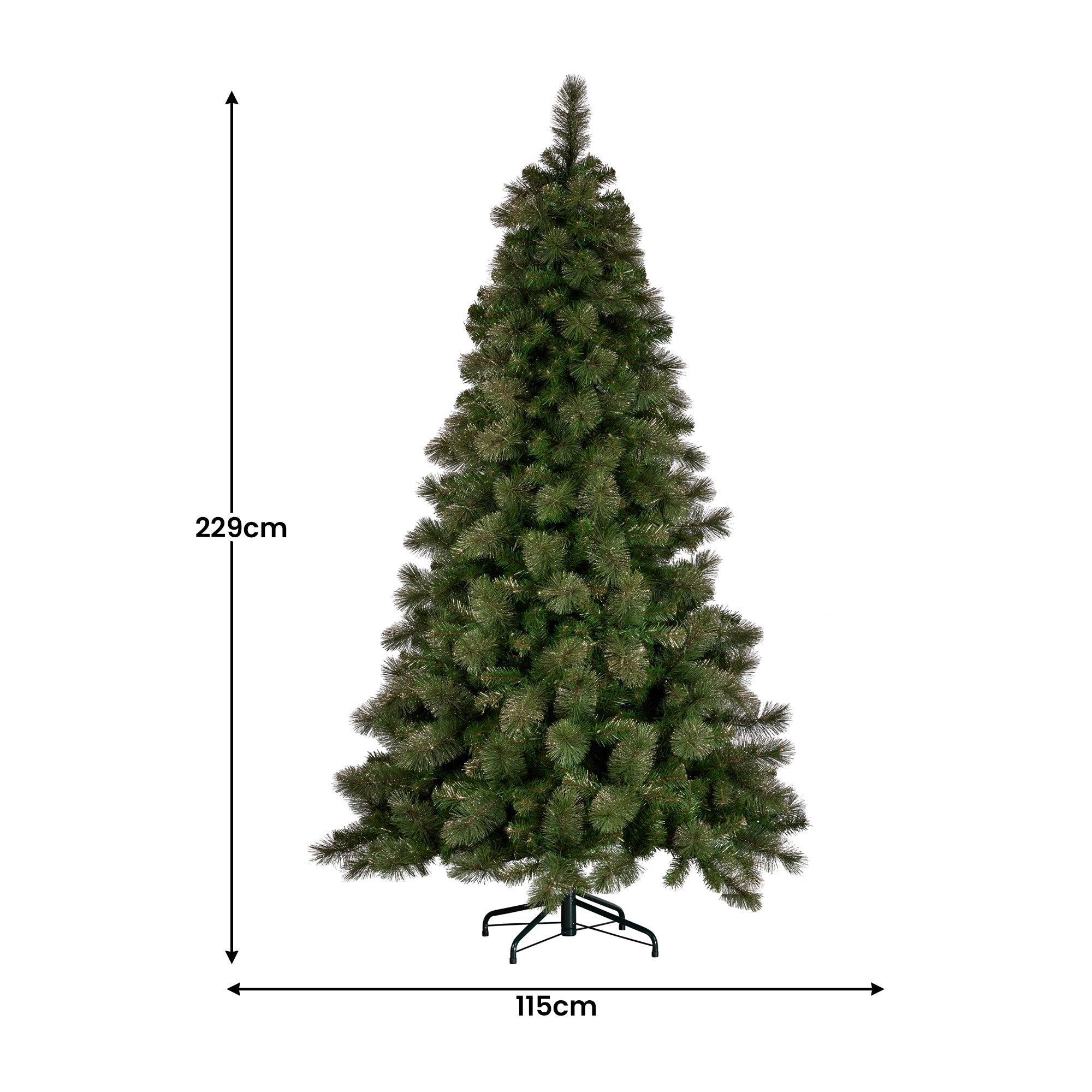 Christabelle 7.5ft Christmas Tree Glittery Gold Pine Led Multi-functional Lights 3