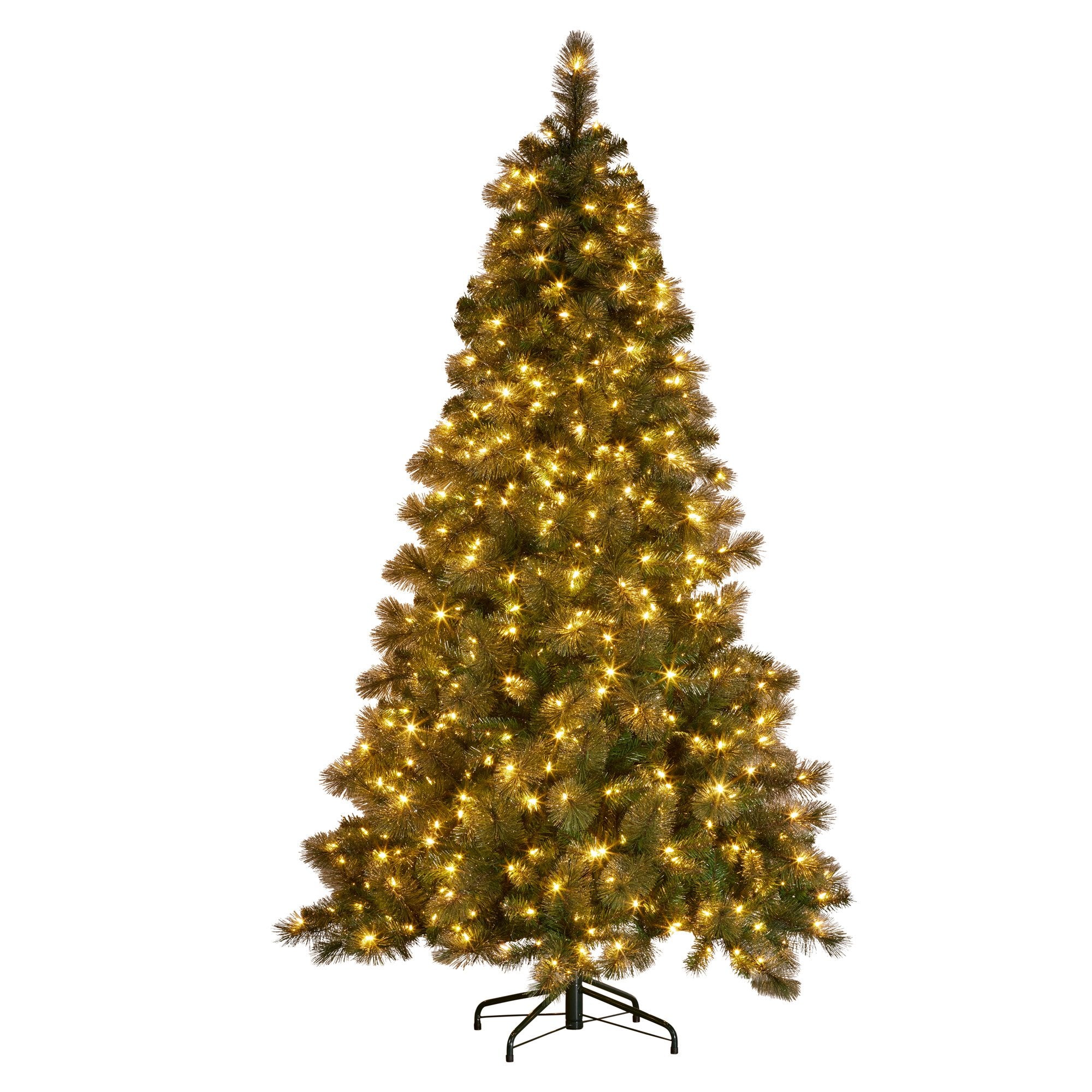 Christabelle 7.5ft Christmas Tree Glittery Gold Pine Led Multi-functional Lights 4