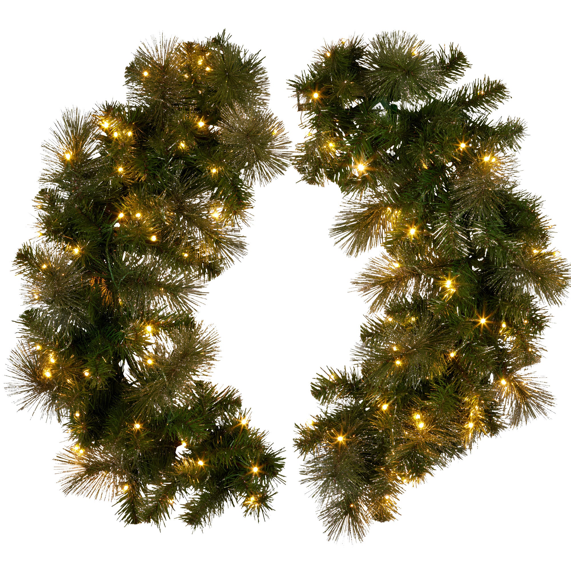 Christabelle 76cm Split Christmas Wreath with LED Lights for Double Front Doors Decoration 5