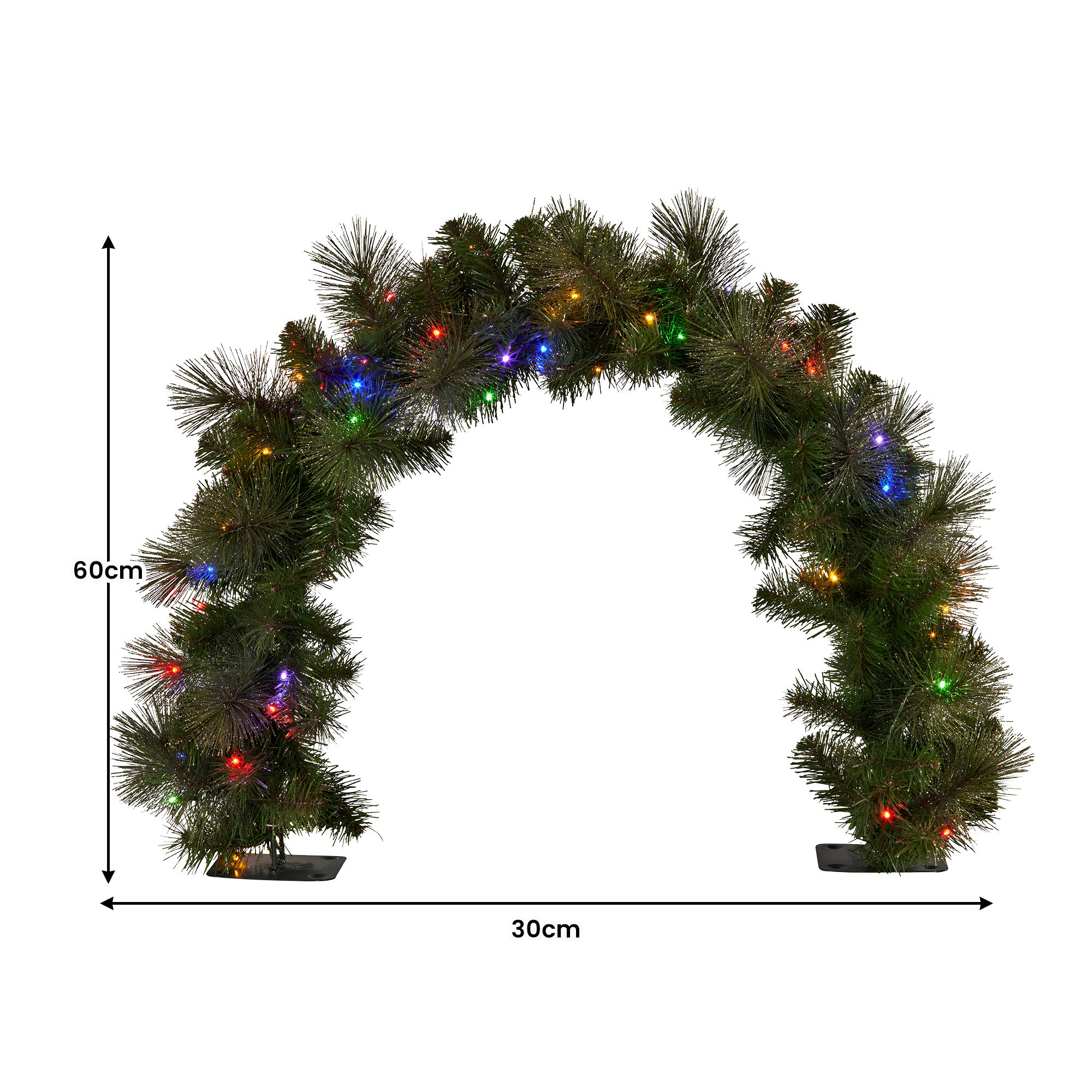 Christabelle 60cm Tabletop Christmas Archway Garland with LED Lights Gold Mantle Decoration Ornament 3