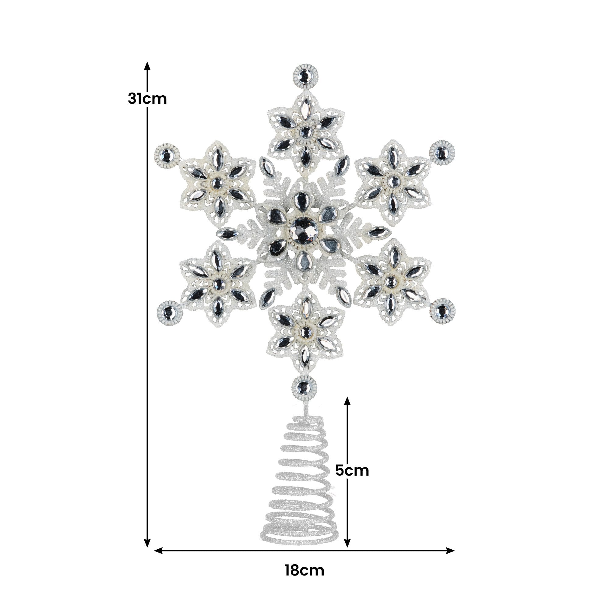 Christabelle Snowflake Christmas Tree Topper Beaded Decoration Ornament Xmas 3