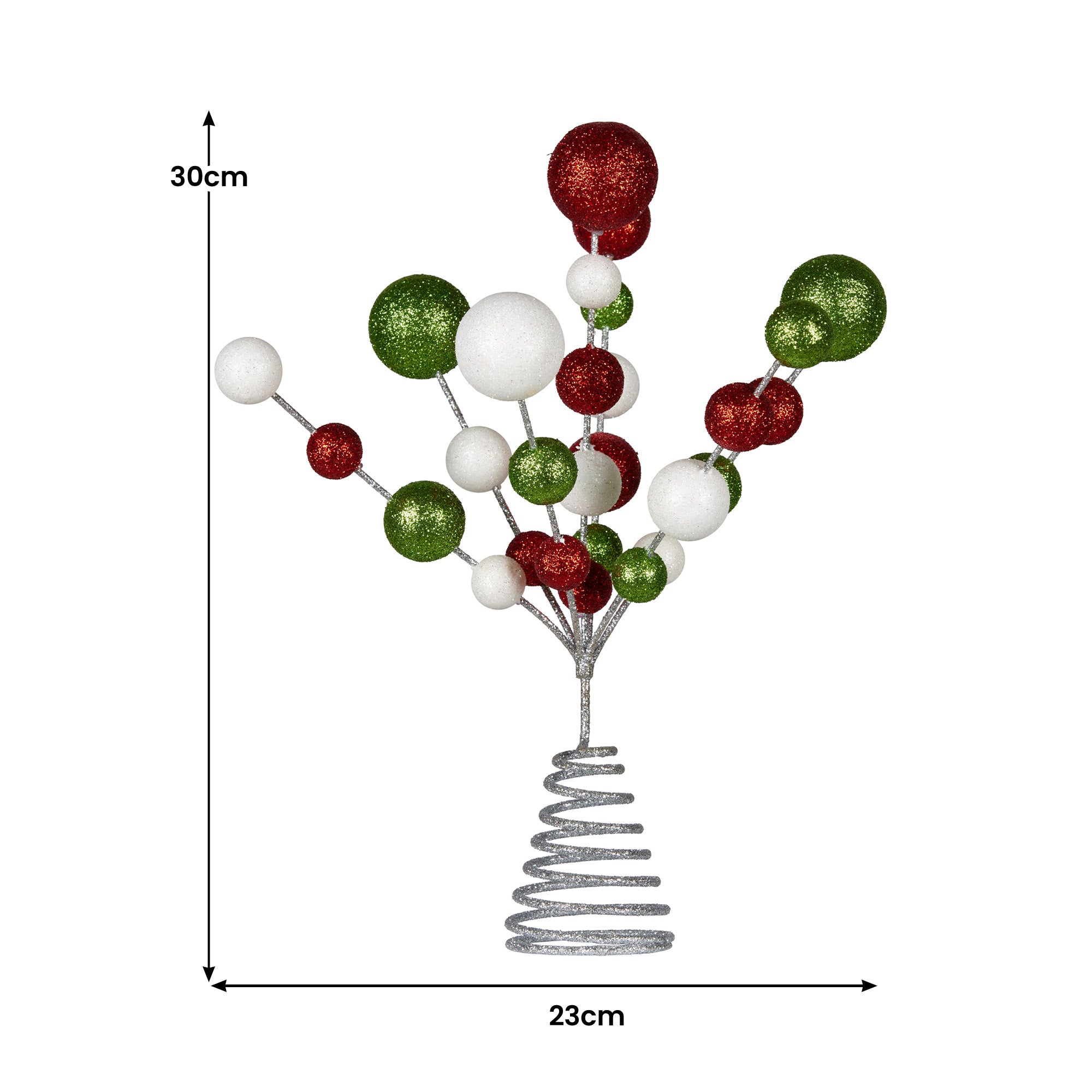 Christabelle Baubles Christmas Tree Topper Festive Glitter Finish Xmas Ornament 3