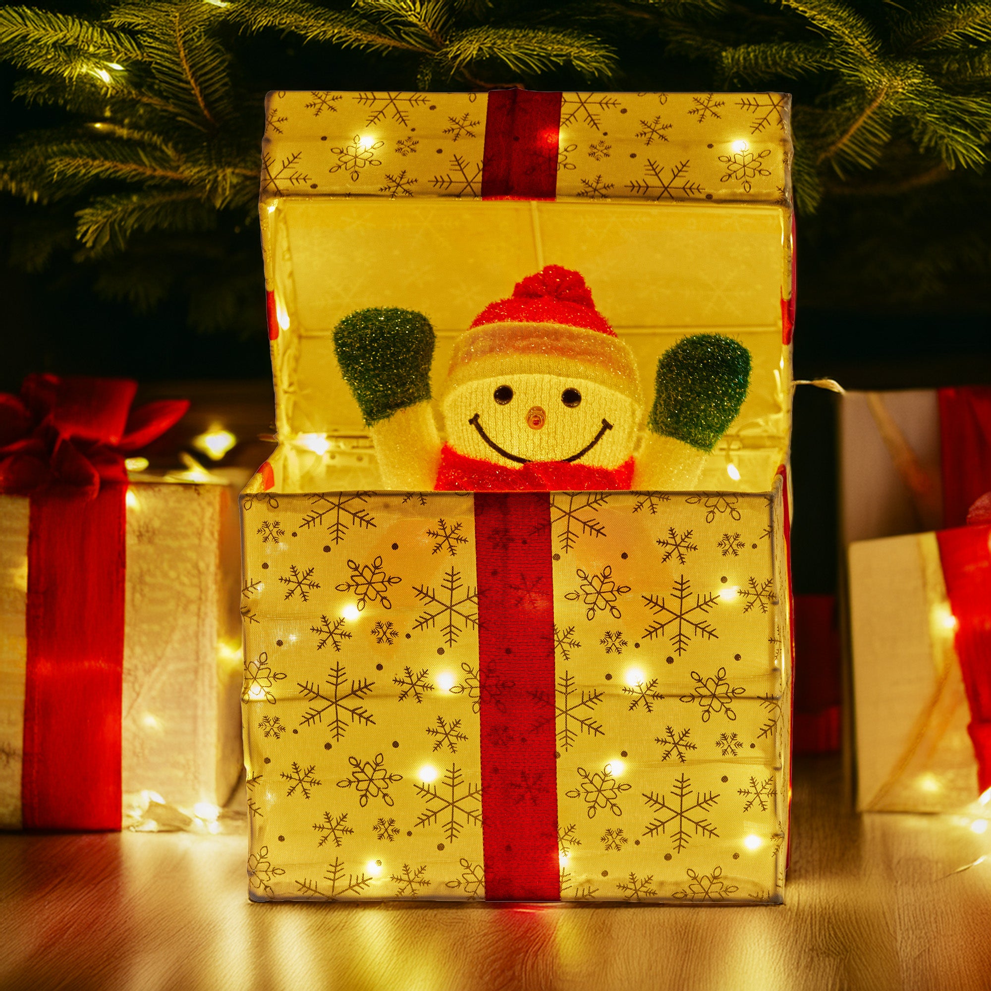 Christabelle Animated Snowman Gift Box Led Christmas Tree Decoration Ornaments 7