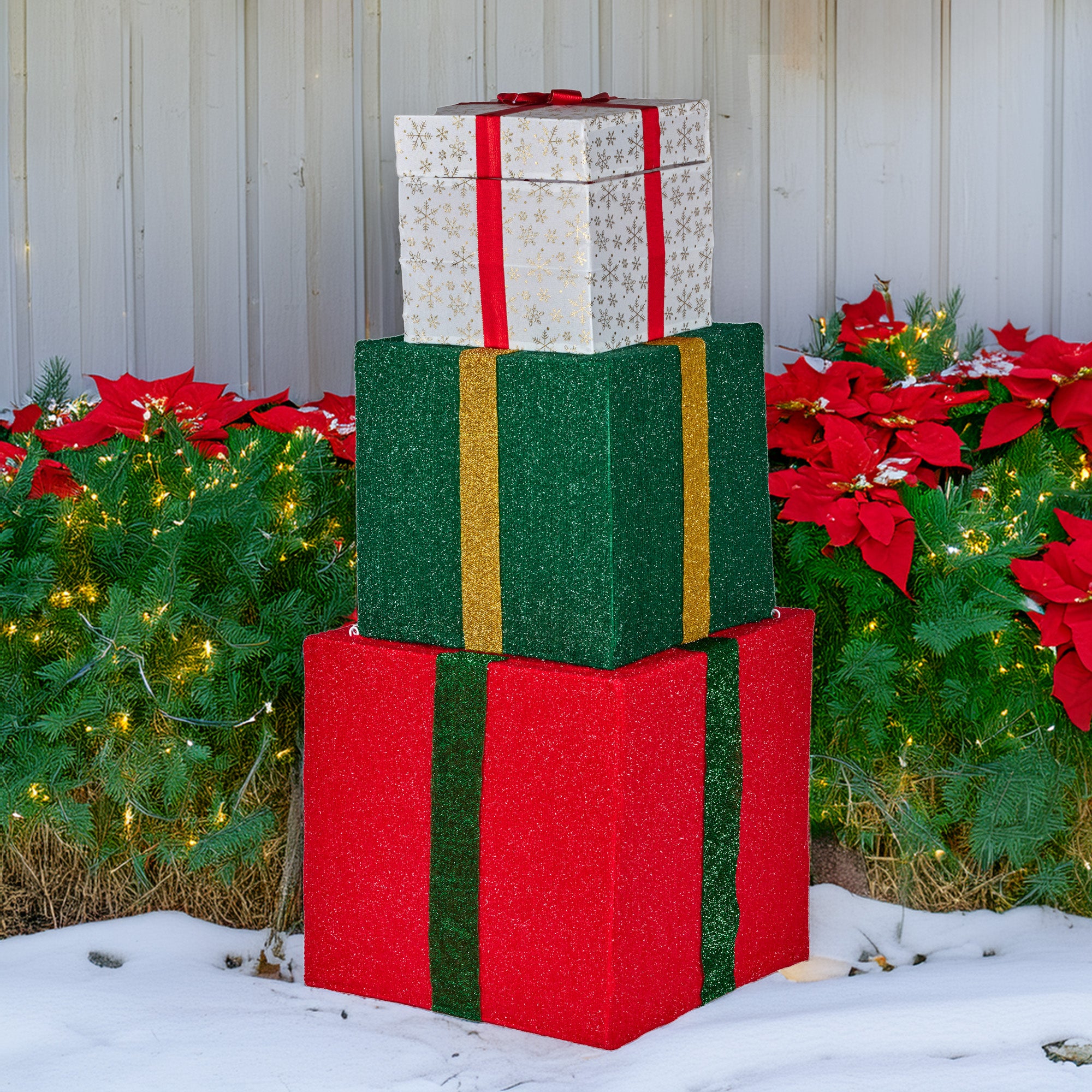 Christabelle 122cm Animated Present Stack Santa Led Lights Christmas Tree Decor 6