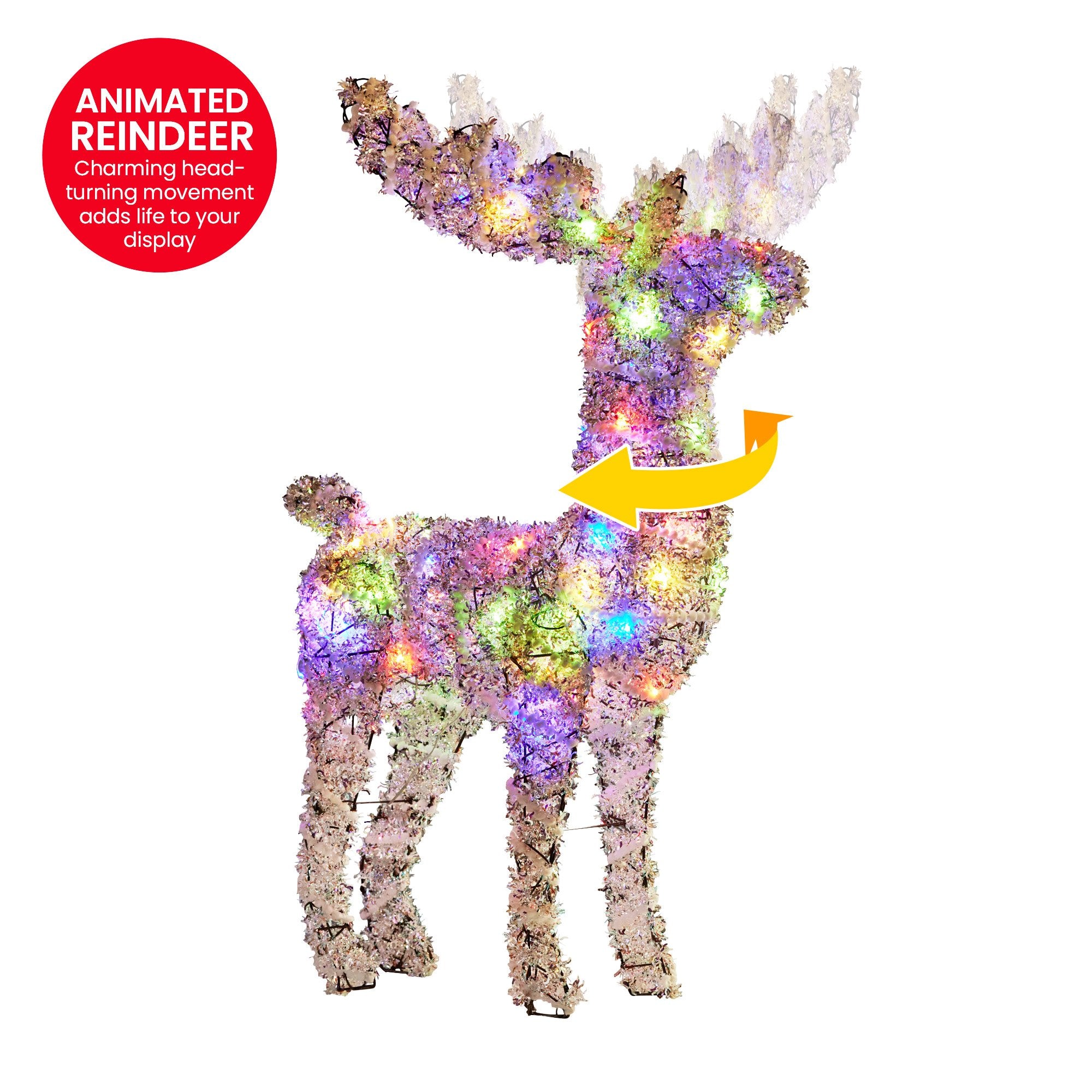 Christabelle 112cm Animated Reindeer Christmas LED Lights Indoor Outdoor Yard Statue Decoration 4