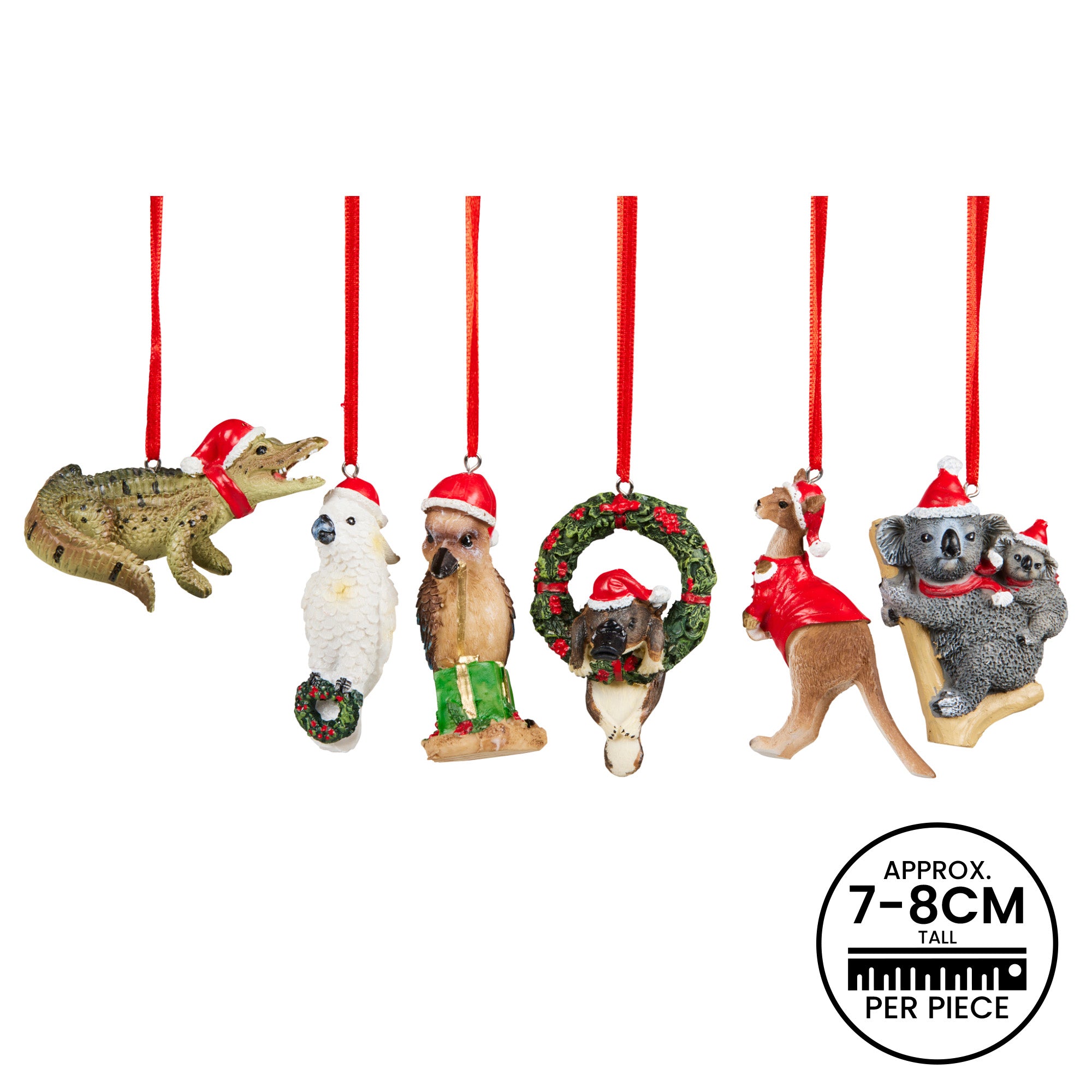 Christabelle Christmas Aussie Animals Pack of 6 Baubles Tree Decoration Ornaments Gift Pack 4