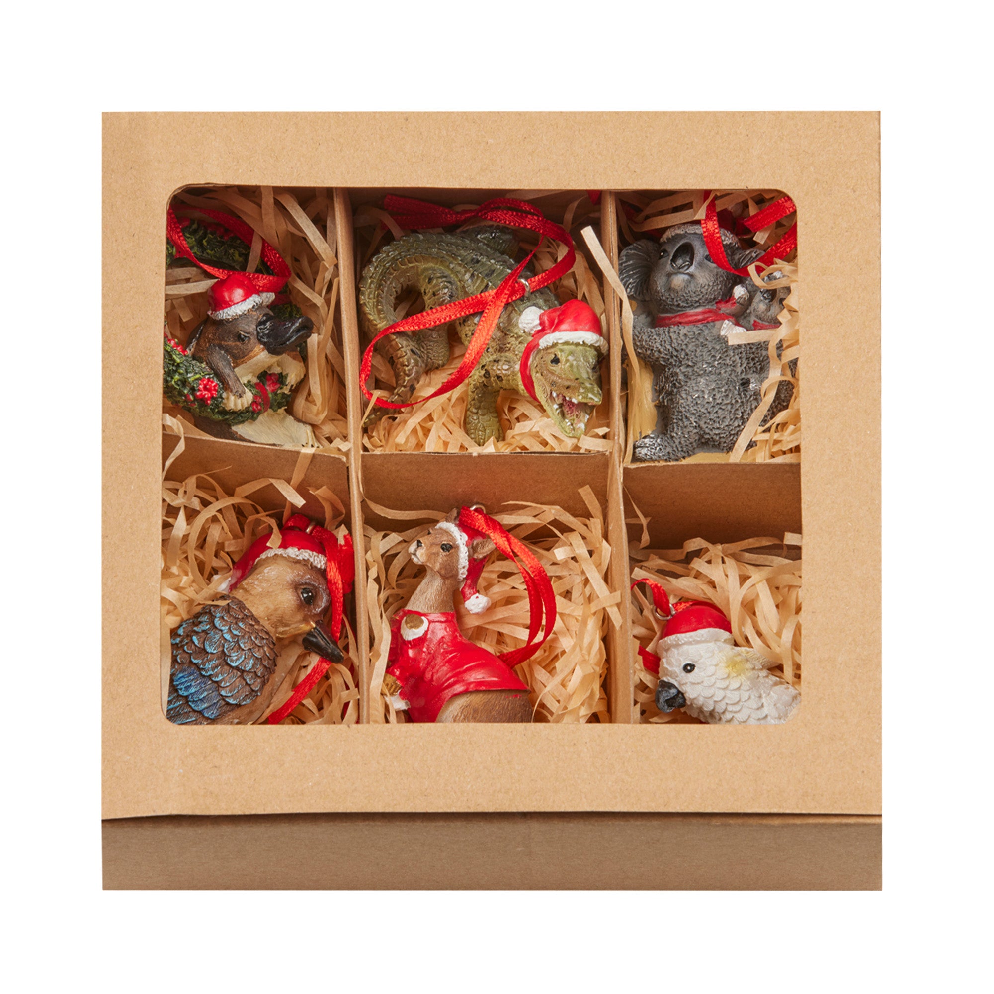 Christabelle Christmas Aussie Animals Pack of 6 Baubles Tree Decoration Ornaments Gift Pack 6