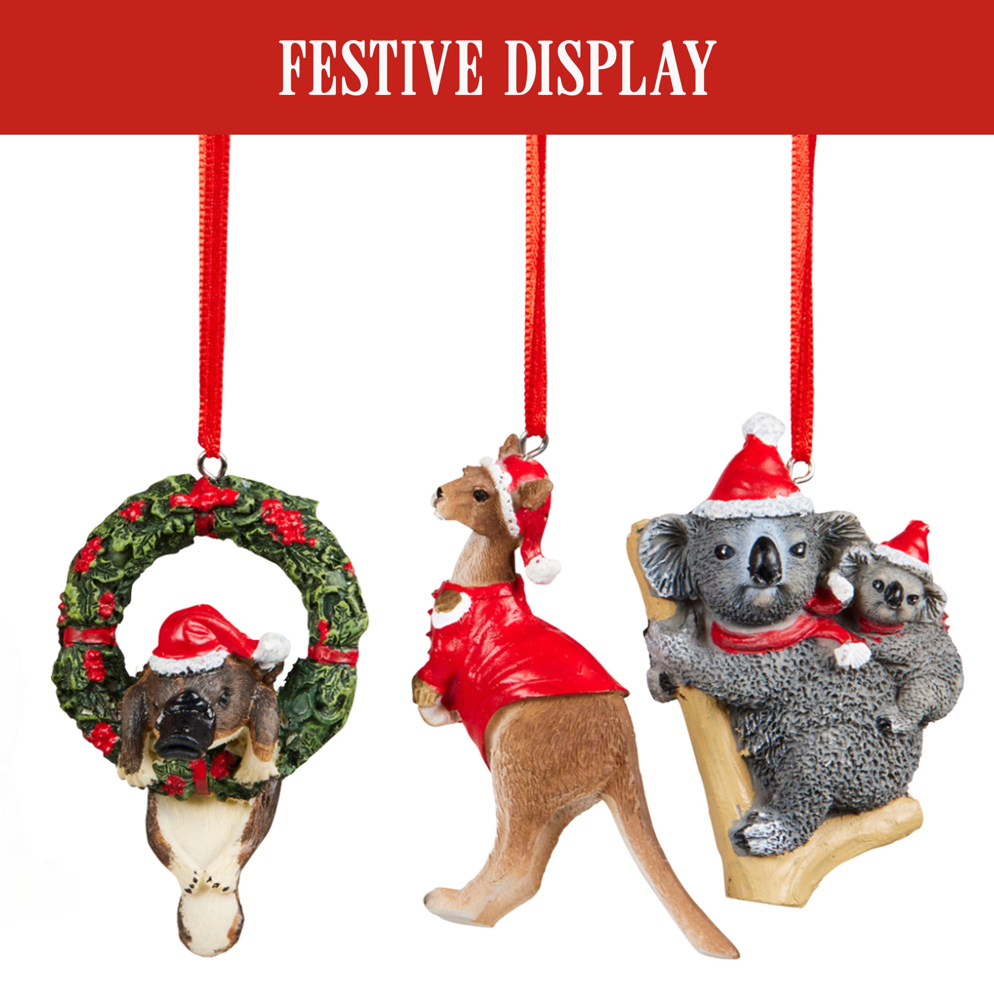 Christabelle Christmas Aussie Animals Pack of 6 Baubles Tree Decoration Ornaments Gift Pack 7