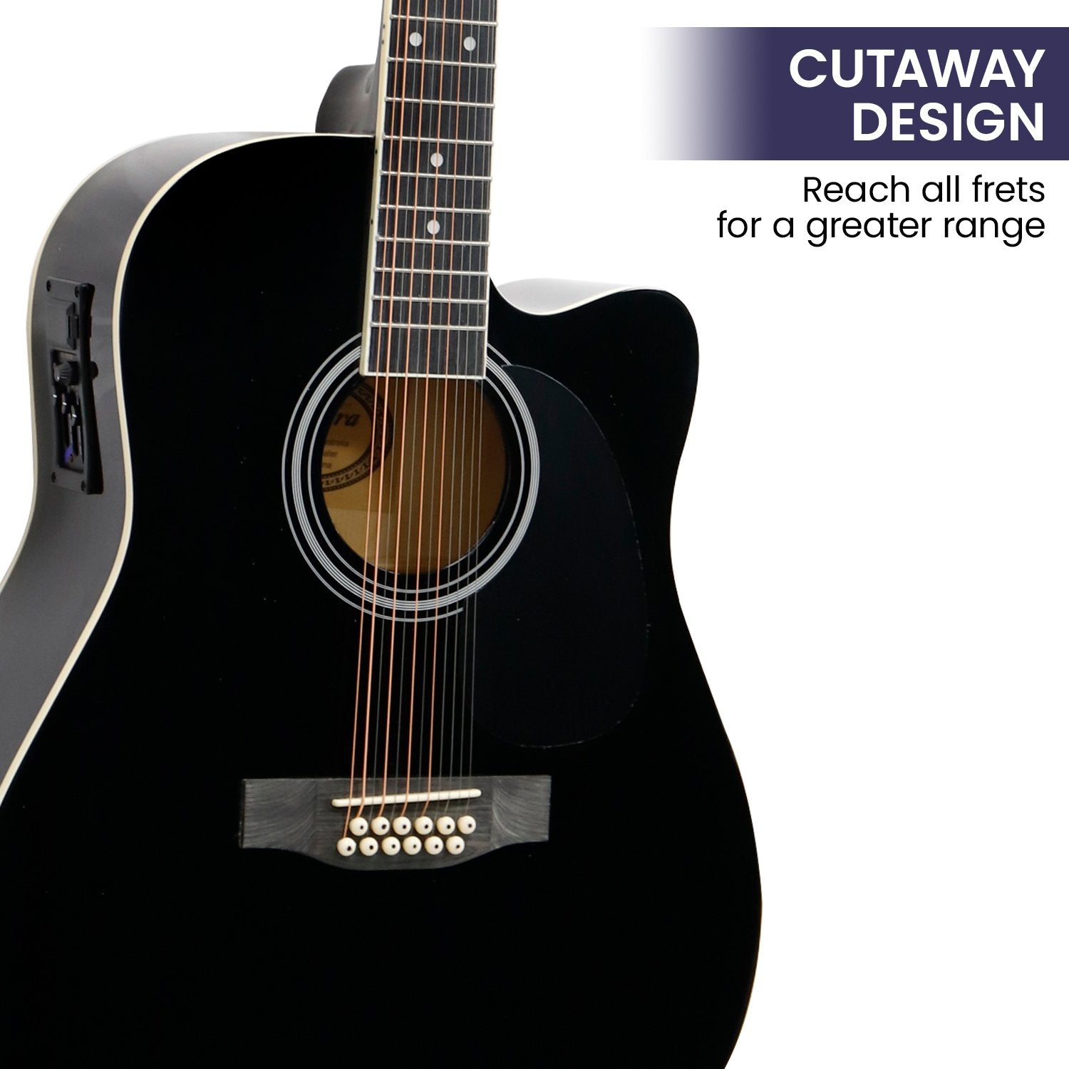 Karrera 12-String Acoustic Guitar with EQ - Black 4