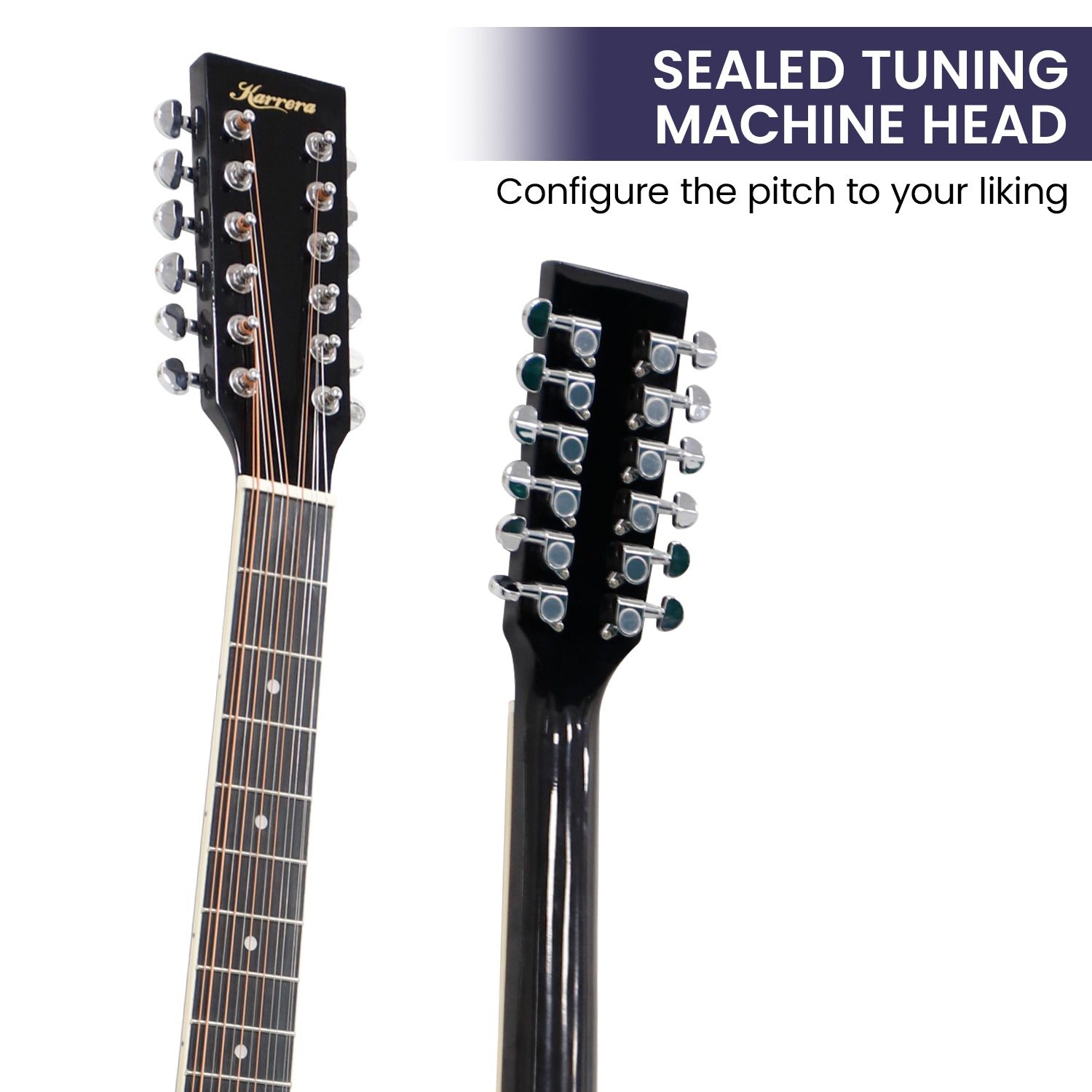 Karrera 12-String Acoustic Guitar with EQ - Black 5