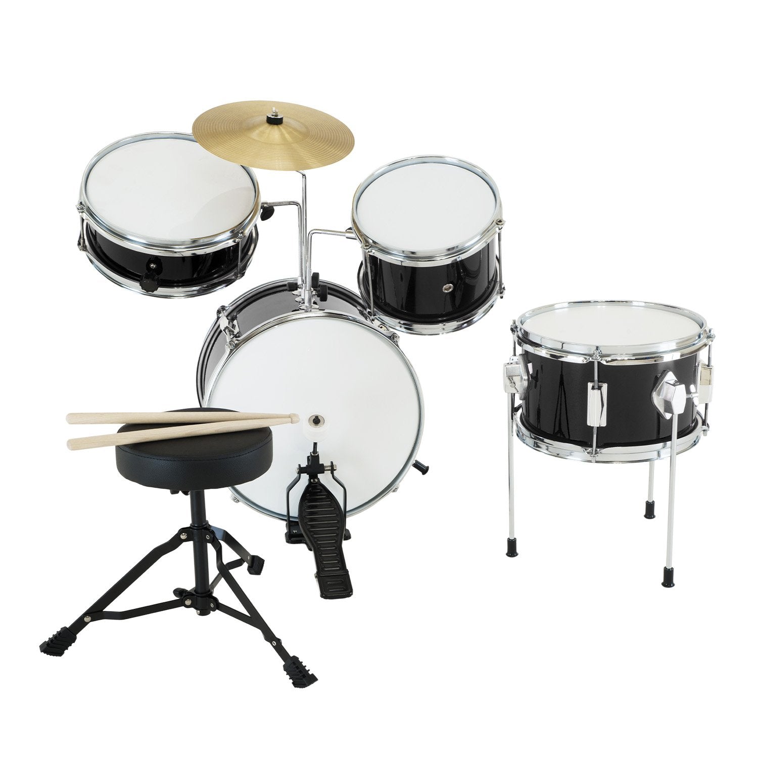 Karrera Children's 4pc Drum Kit - Black 4