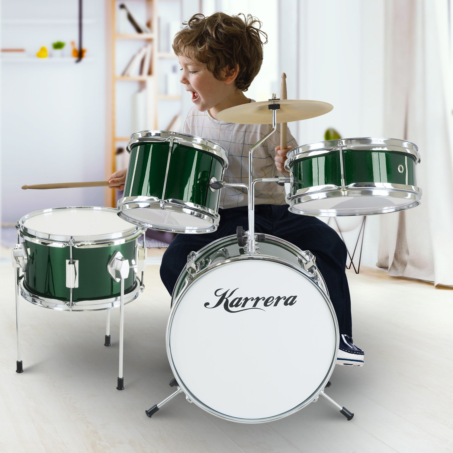 Karrera Children's 4pc Drumkit - Green 8