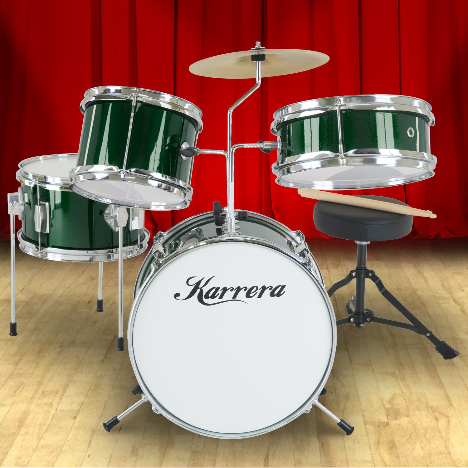 Karrera Children's 4pc Drumkit - Green 9