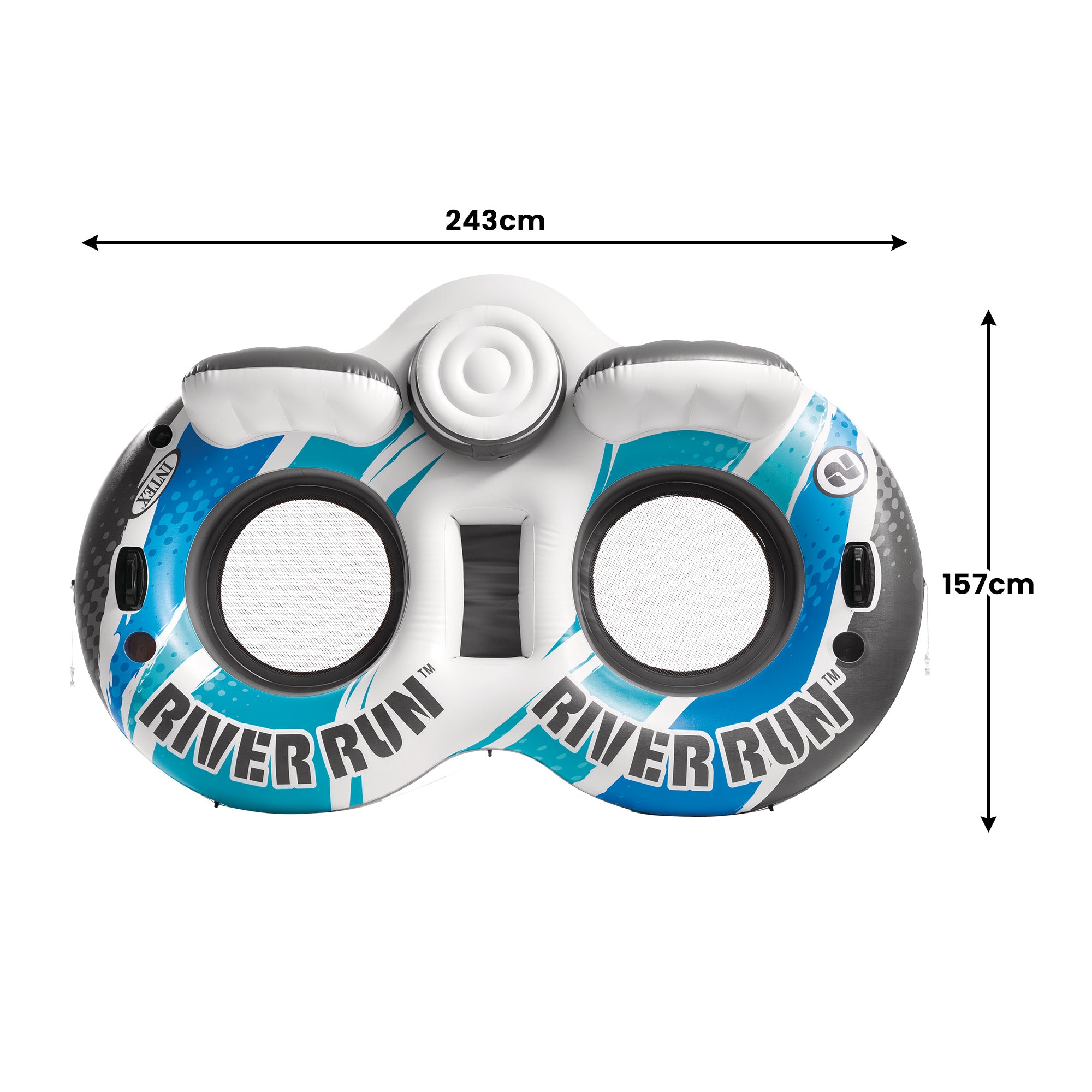 Intex River Run 2 Blue Rapids Inflatable Floating Lake Tube 3