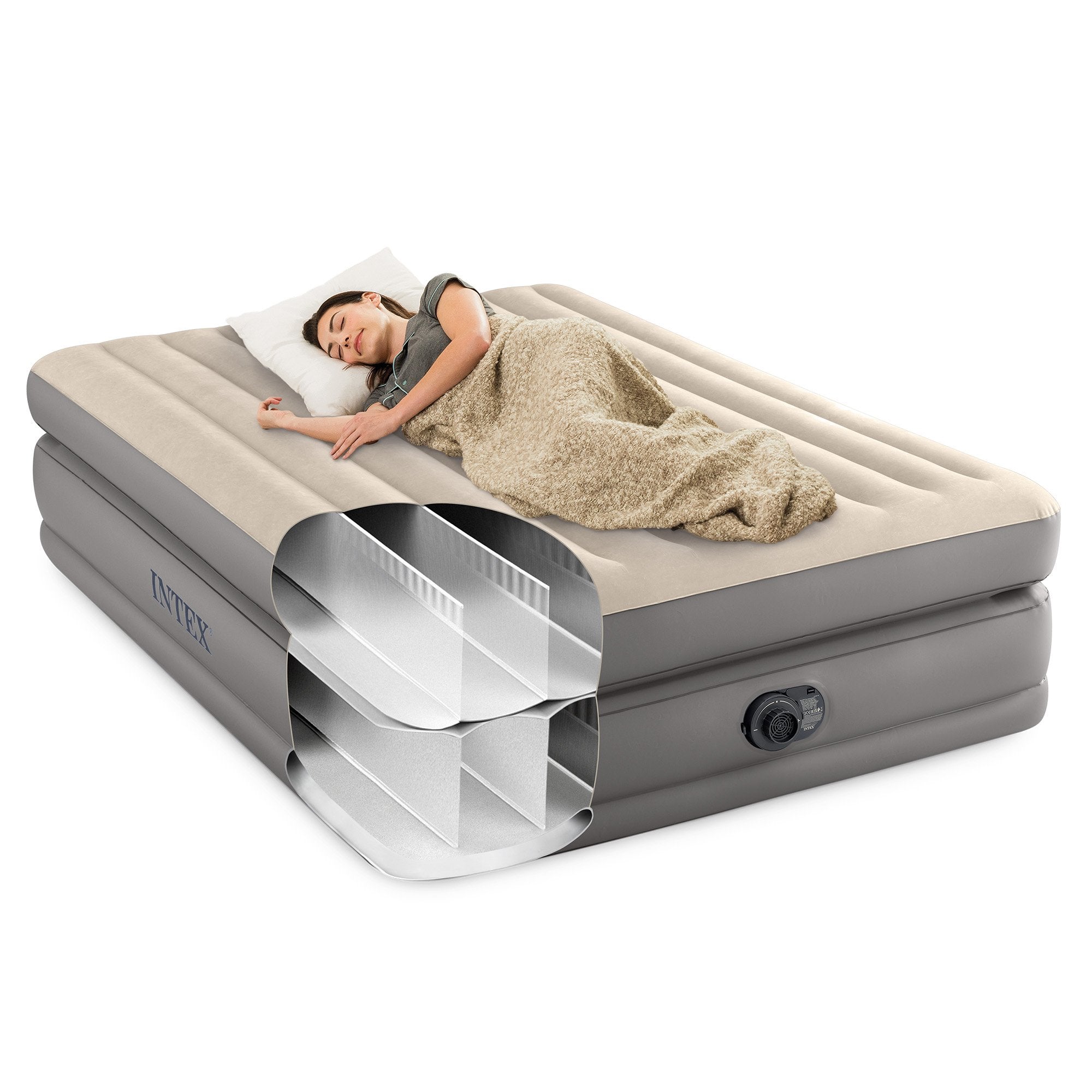 Intex Dura-Beam Plus Queen Prime Comfort Elevated Air Mattress 4