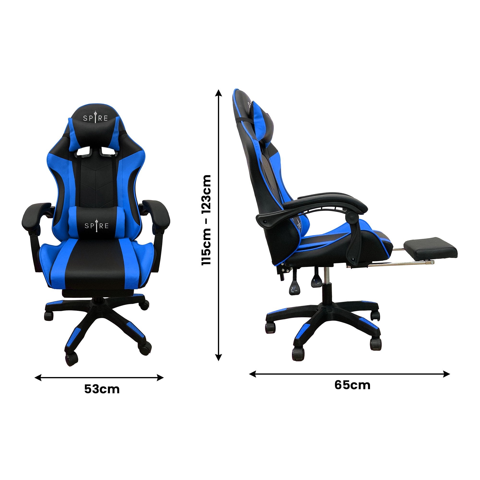 Intex Spire Zinc Blue And Black Adjustable Gaming/office Chair 3