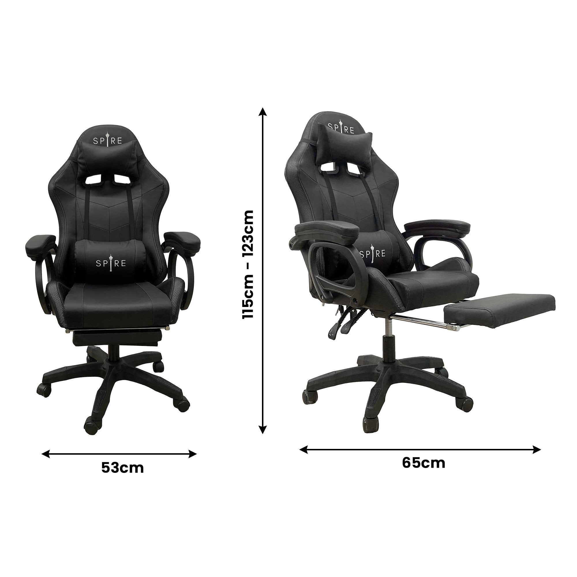 Intex Spire Onyx Led Massage Gaming Chair - Black 3