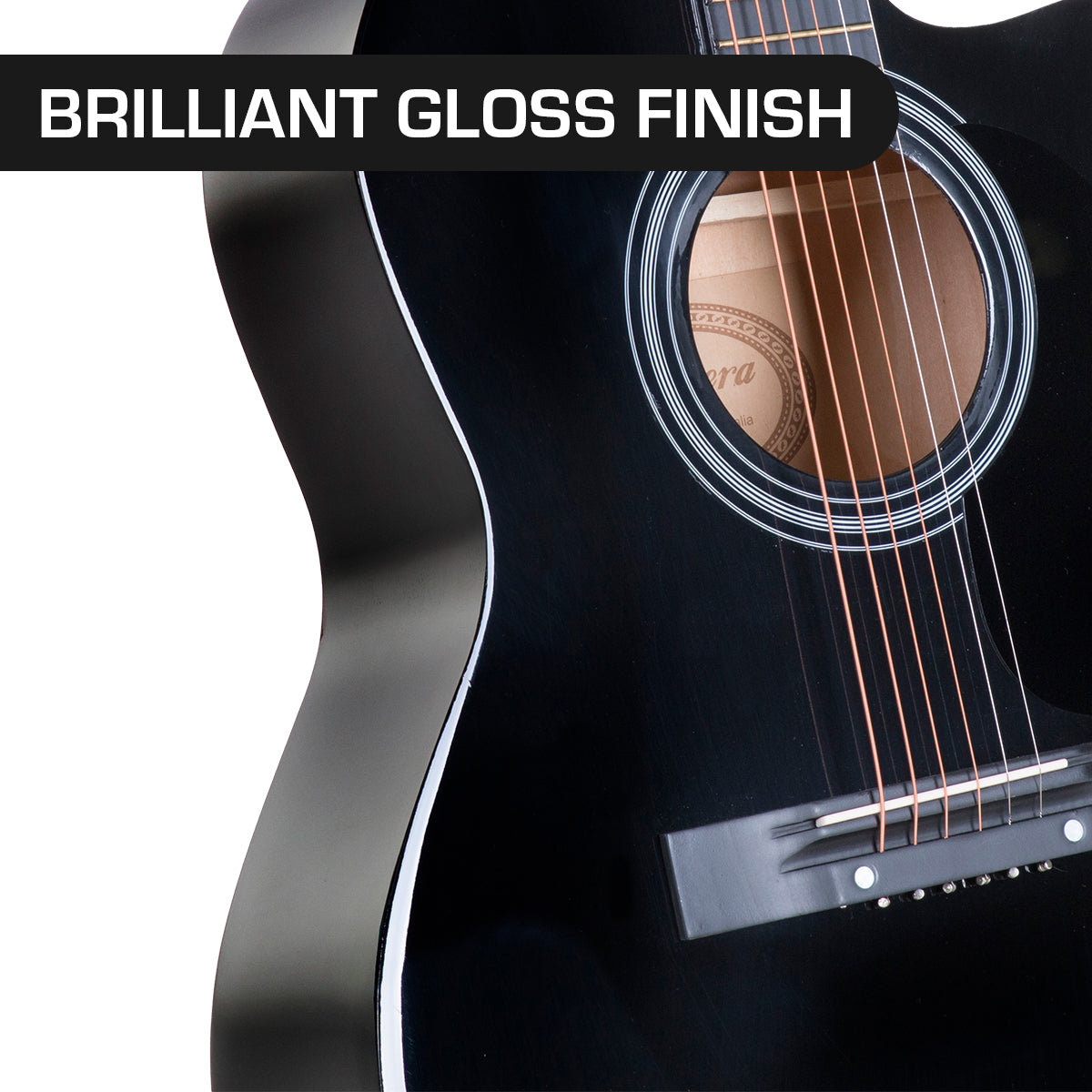 Karrera Acoustic Cutaway 40in Guitar - Black 4