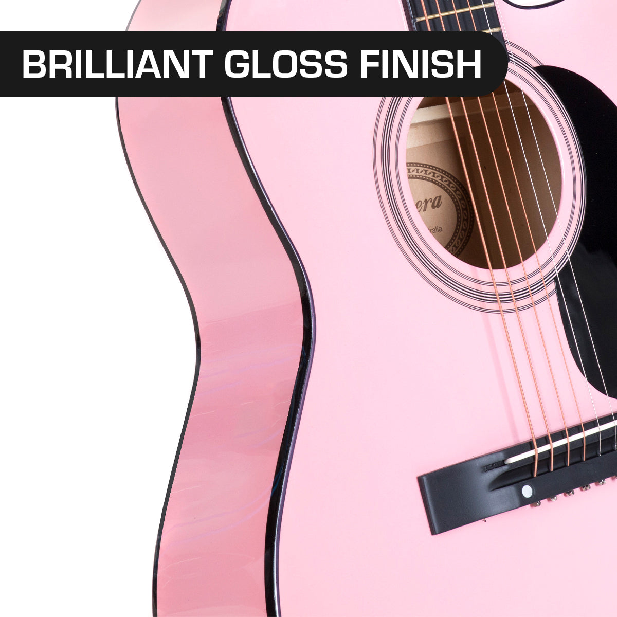 Karrera Acoustic Cutaway 40in Guitar - Pink 3