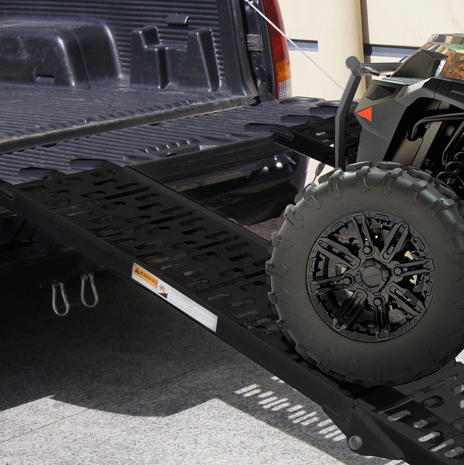 Kartrite Aluminium Folding Loading Ramp ATV Motorbike Motorcycle Golf Buggy Trailer - Black 7