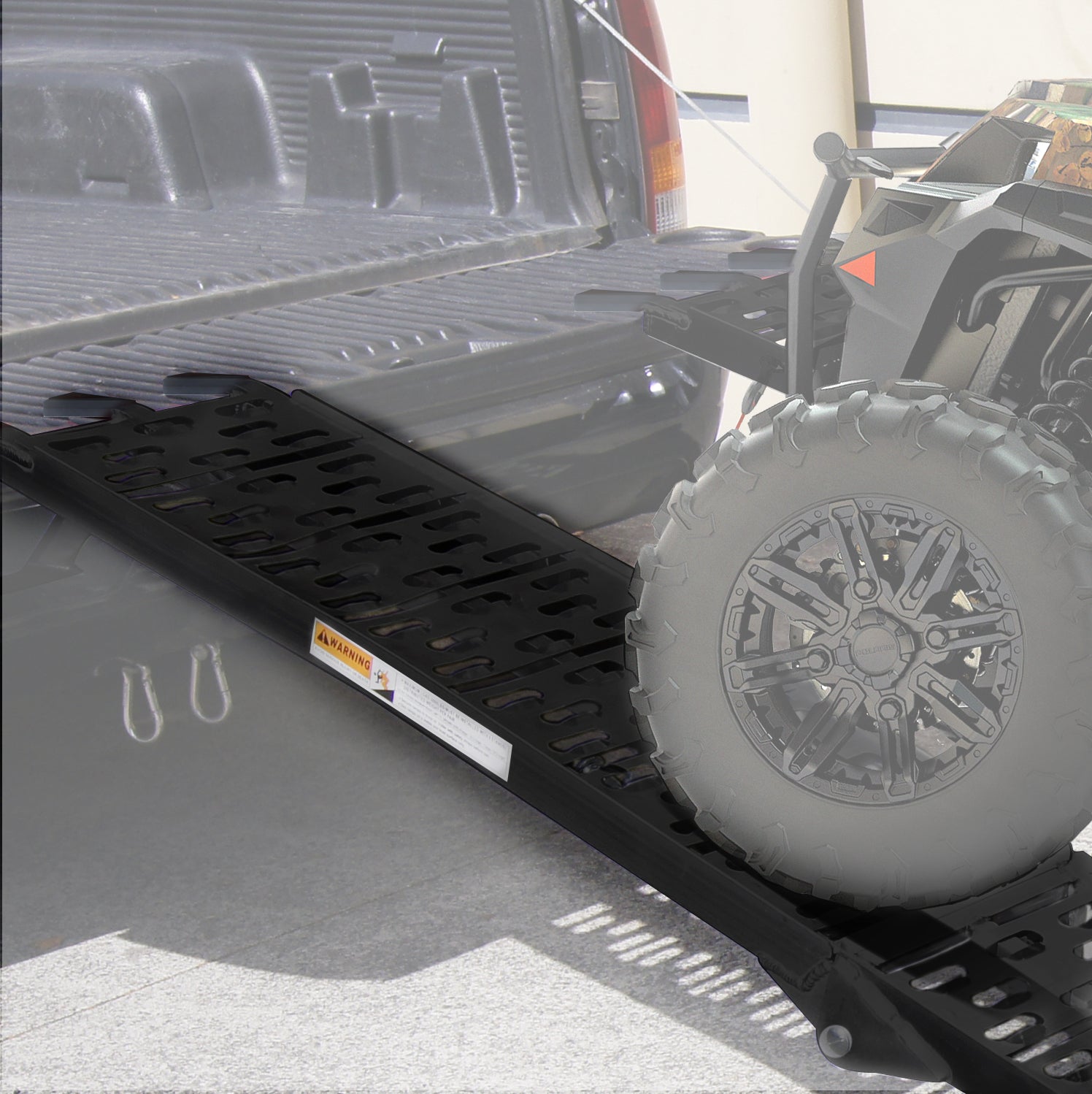 Kartrite Aluminium Folding Loading Ramp ATV Motorbike Motorcycle Golf Buggy Trailer - Black 8