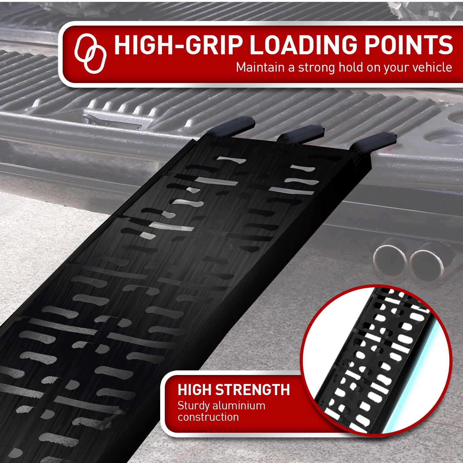Rigg 2x Aluminium ATV Loading Ramp Foldable - Black 7