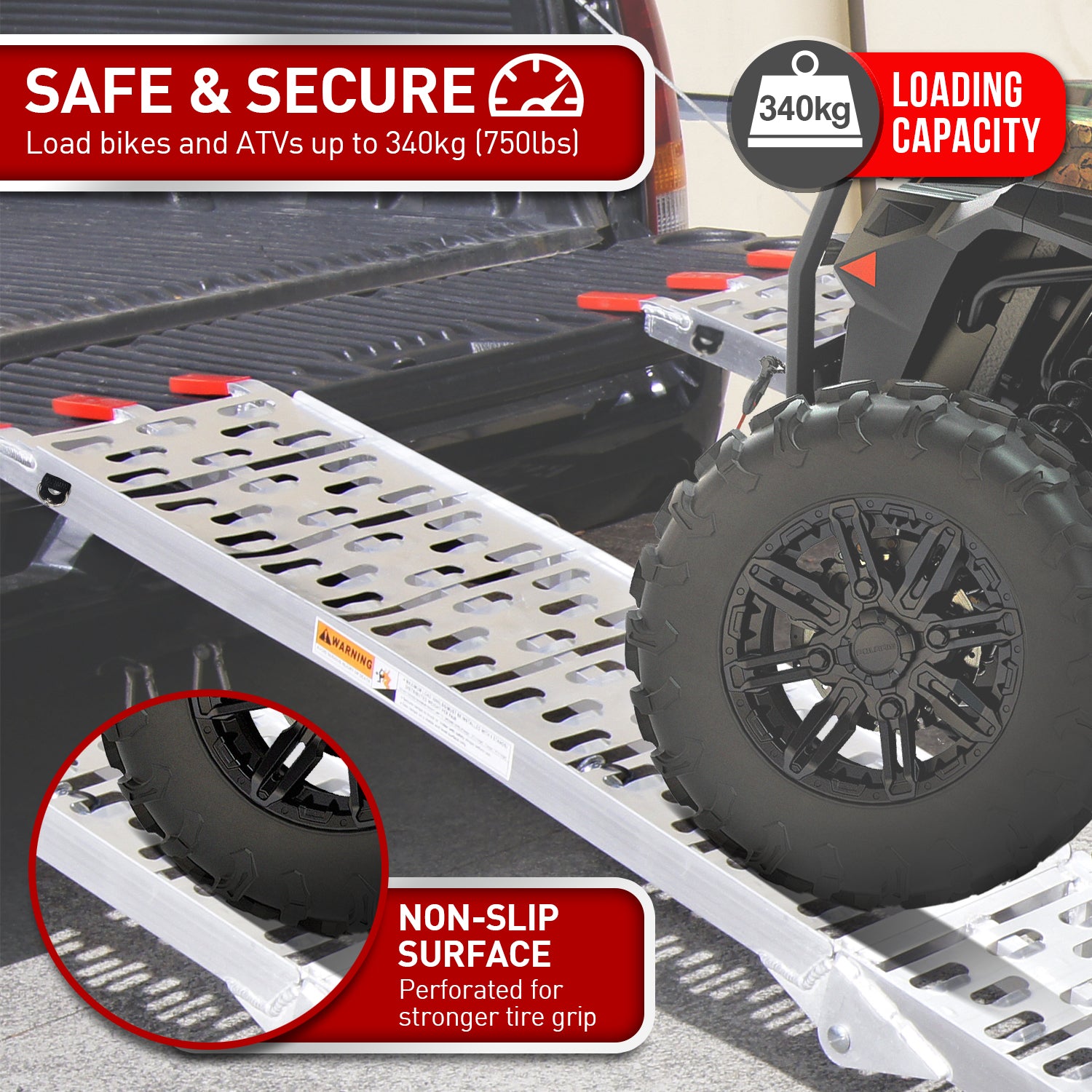 Rigg Aluminium ATV Loading Ramp Foldable - Silver 4