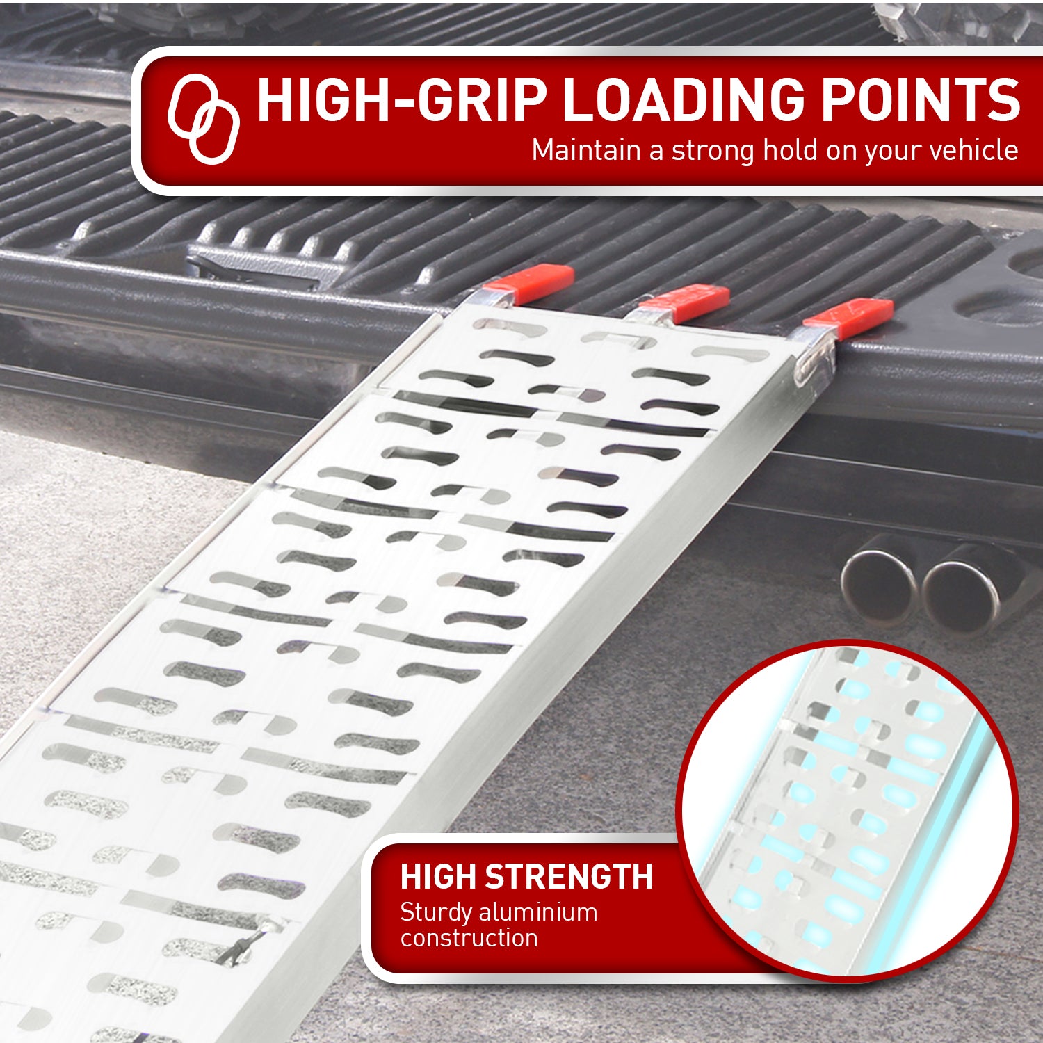 Rigg Aluminium ATV Loading Ramp Foldable - Silver 7
