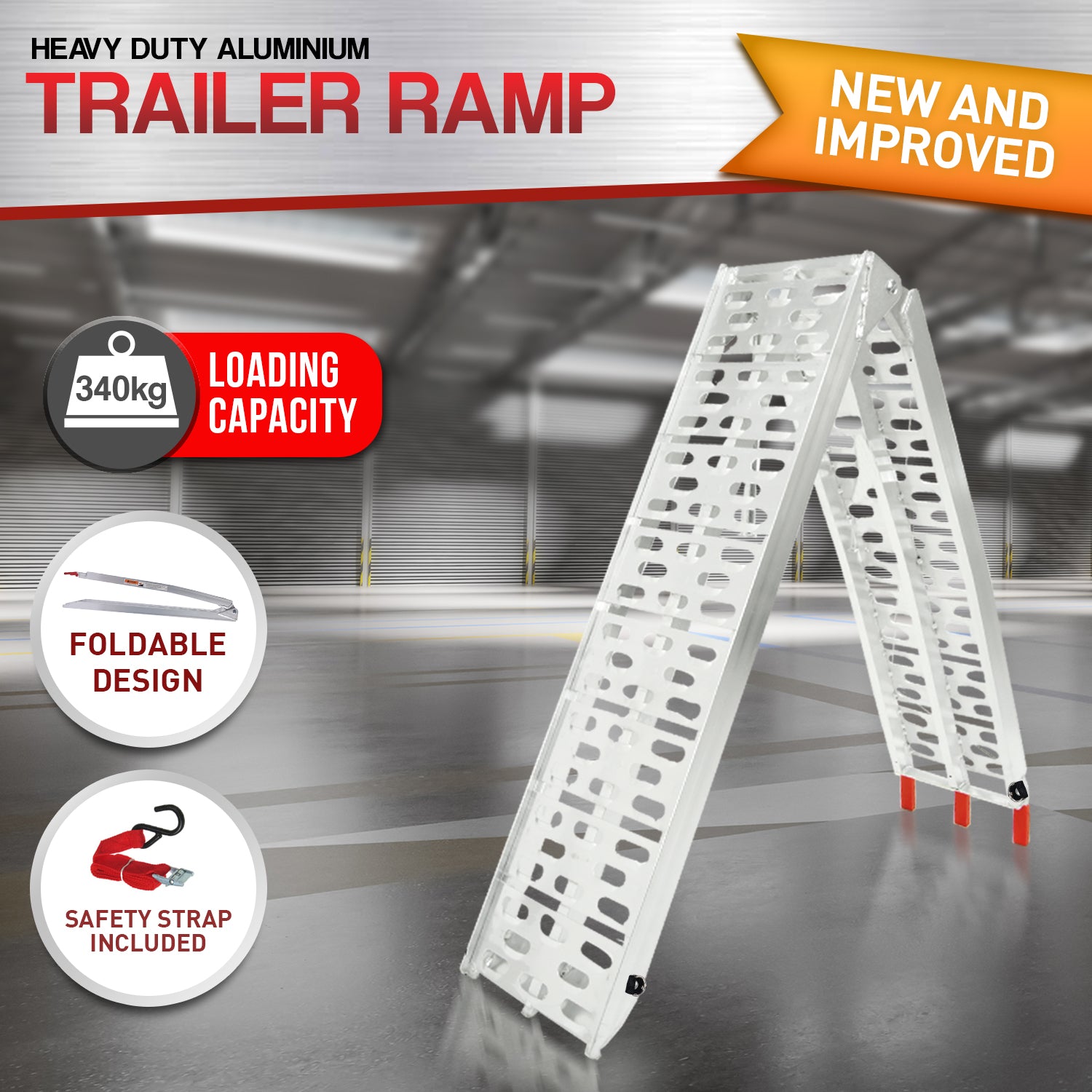 Rigg Aluminium ATV Loading Ramp Foldable - Silver 9