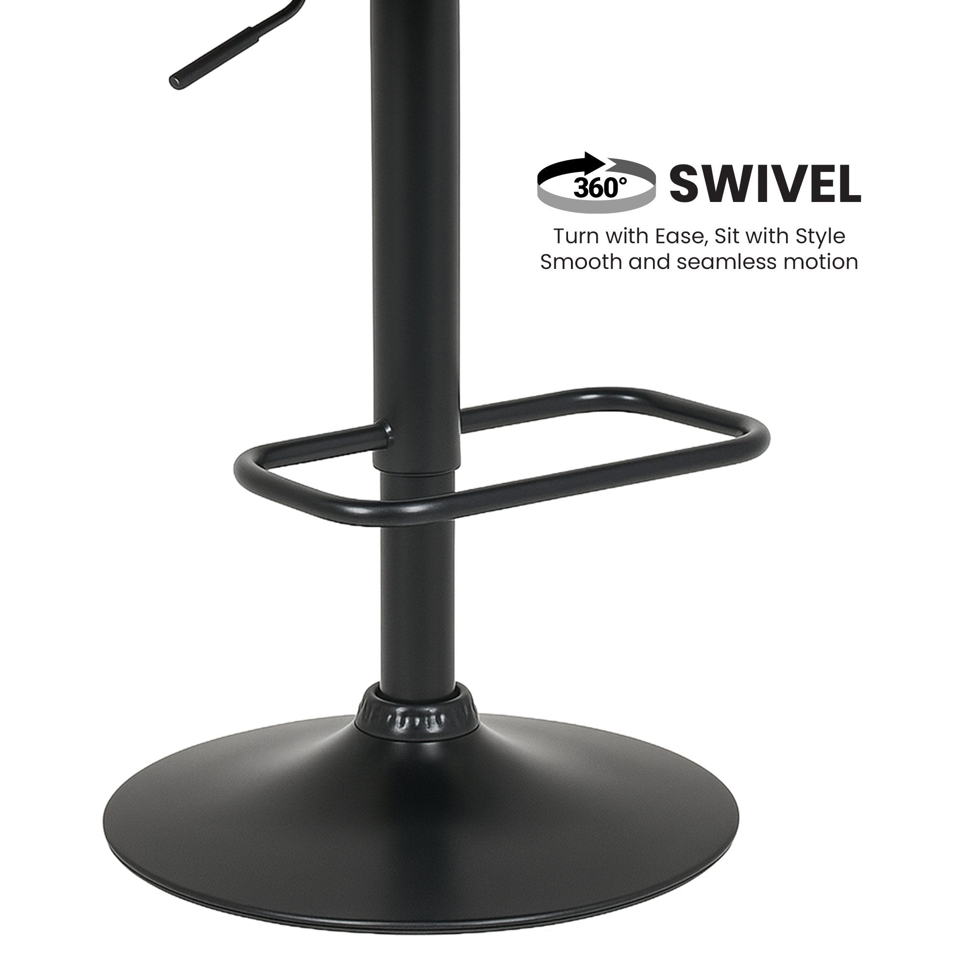 Sarantino Set Of 2 Bentwood Walnut Barstool Adjustable Height Swivel Footrest 7