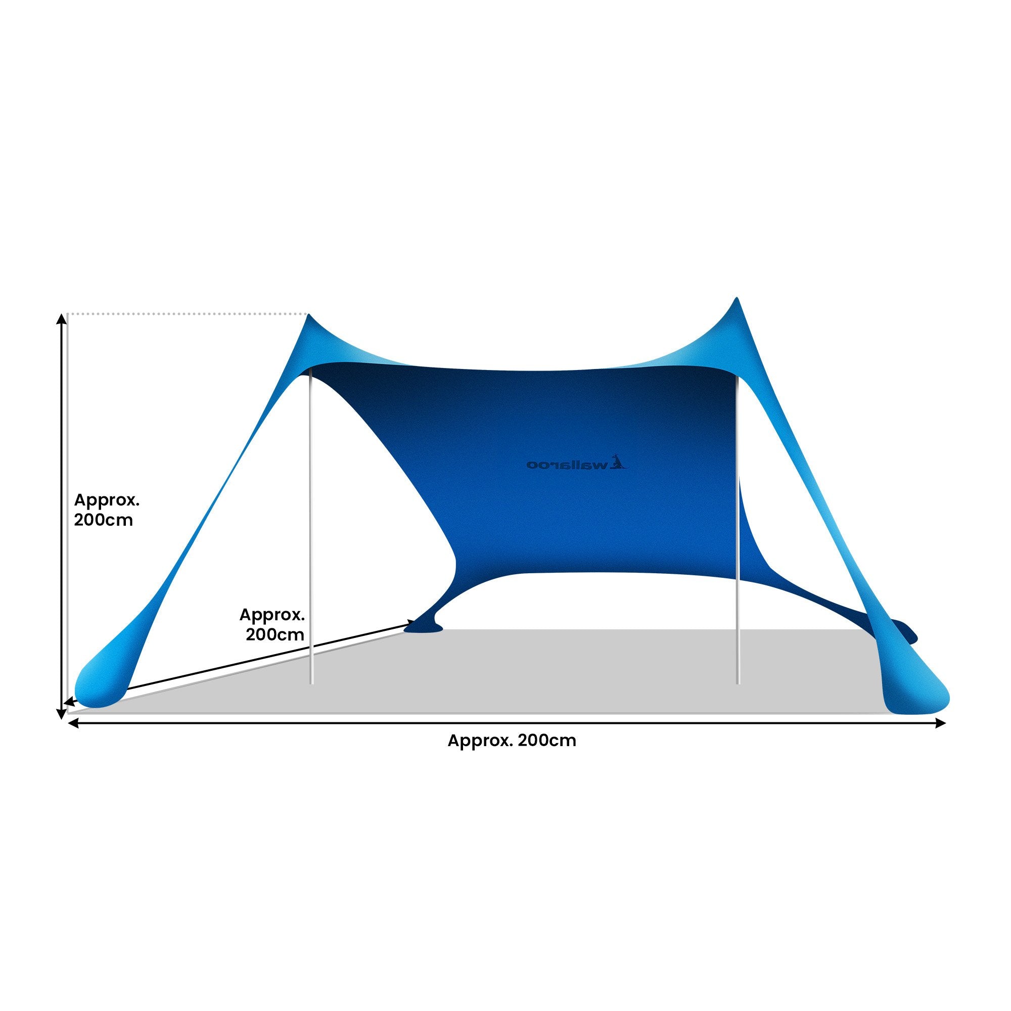 Wallaroo Beach Tent Canopy Sunshade 2m X 2m - Blue 3